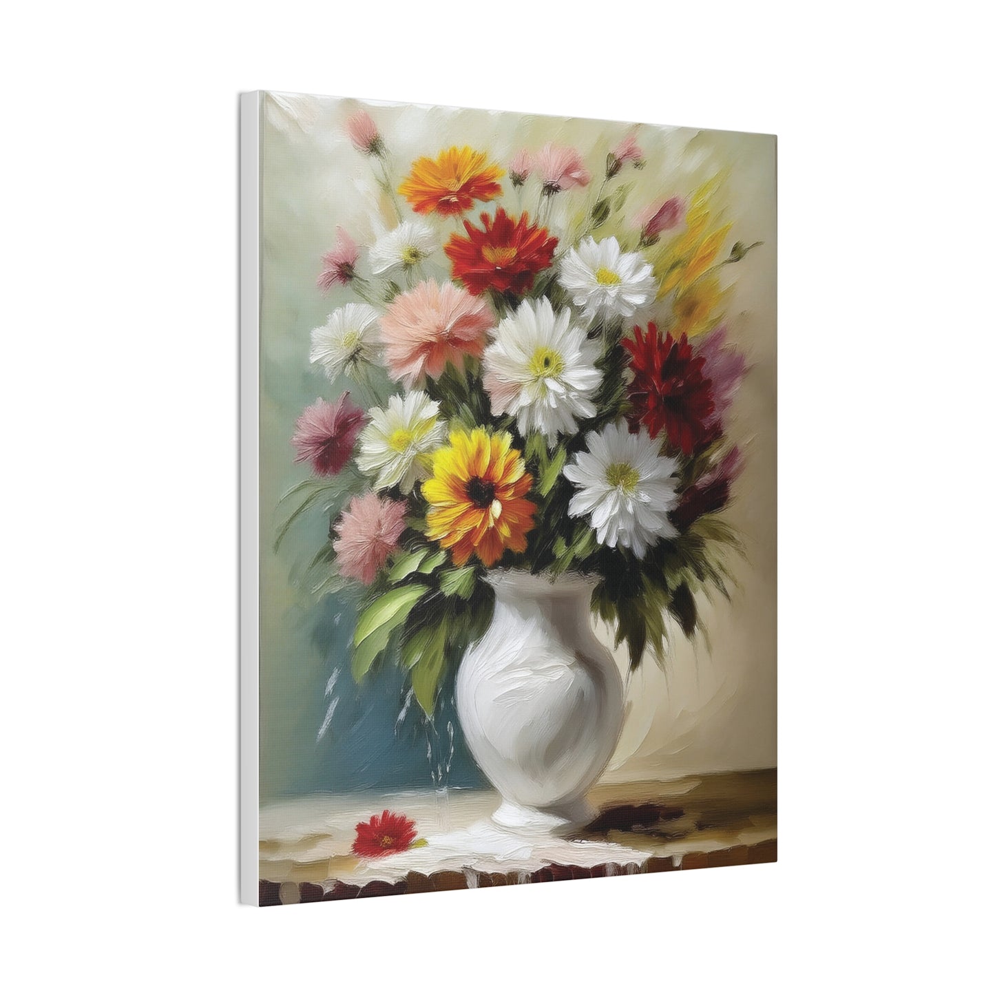 Floral Canvas Art Print, Colorful Flower Wall Decor, Home and Office Decoration, Gift for Flower Lovers or Art Collectors