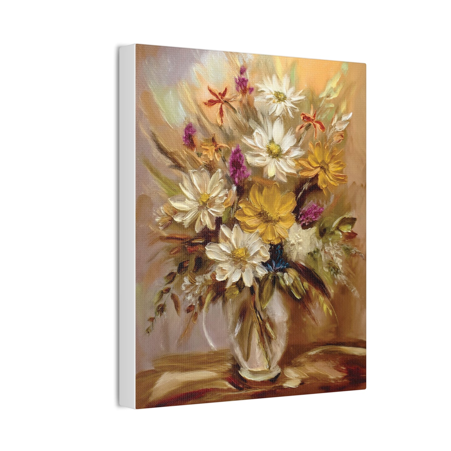 Floral Canvas Art Print, Vibrant Flower Decor, Wall Art for Home, Gift for Garden Lovers, Spring Decoration, Nature-Inspired Artwork