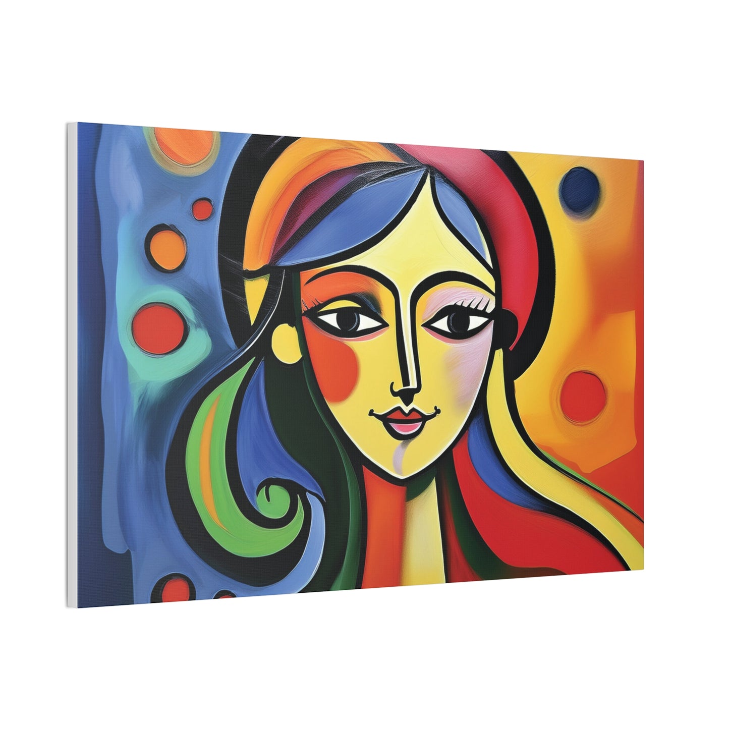Vibrant Canvas Wall Art, Colorful Abstract Portrait, Modern Home Decor, Unique Gift for Art Lovers, Gallery Wall