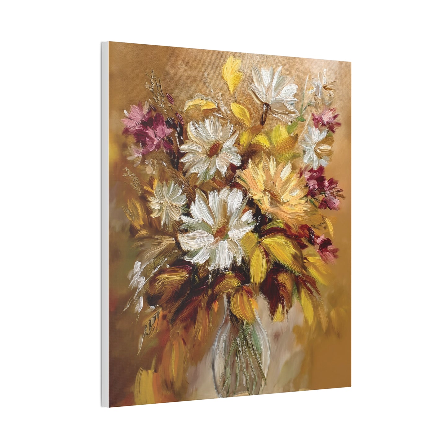 Floral Canvas Art Print, Vivid Flower Painting, Home Decor, Wall Art, Gift for Nature Lovers, Rustic Decor, Mother's Day, Birthday
