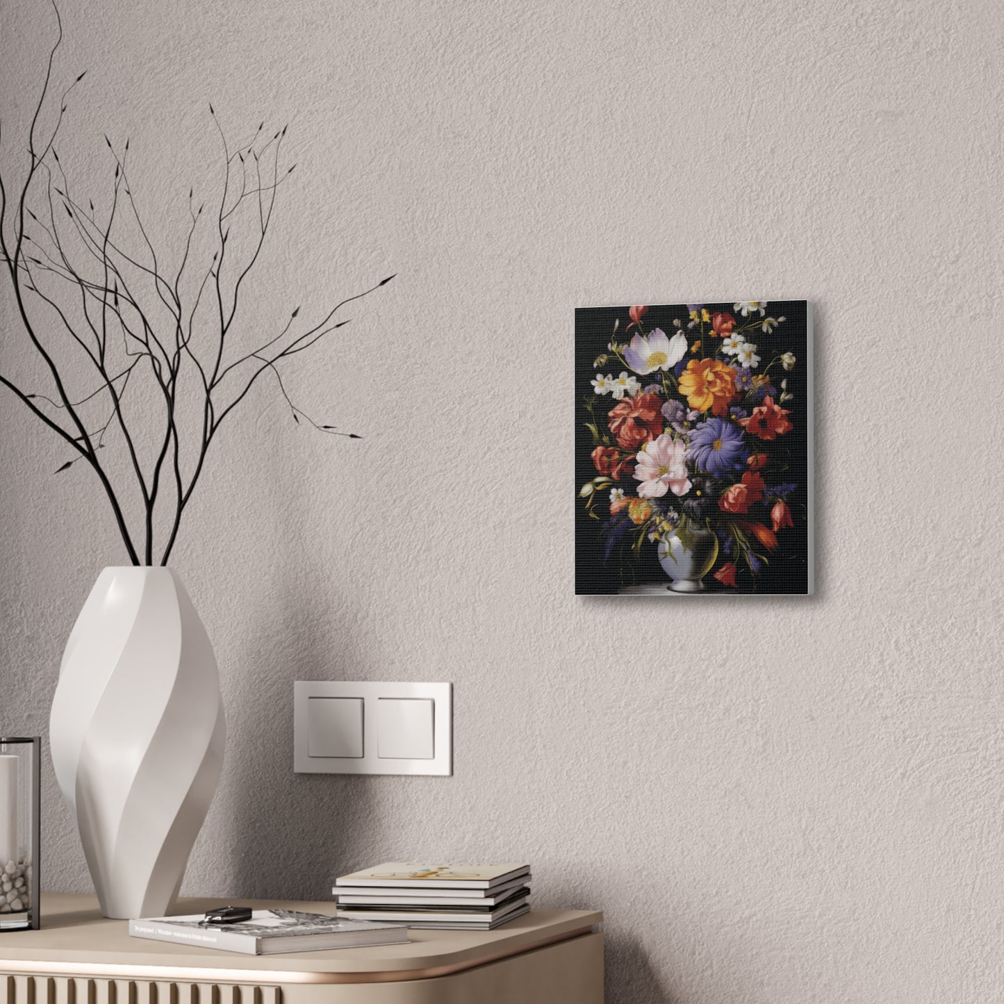 Floral Canvas Art Print, Wall Decor for Home, Vibrant Flower Artwork, Gift for Garden Lovers, Colorful Floral Wall Art, Spring Decoration
