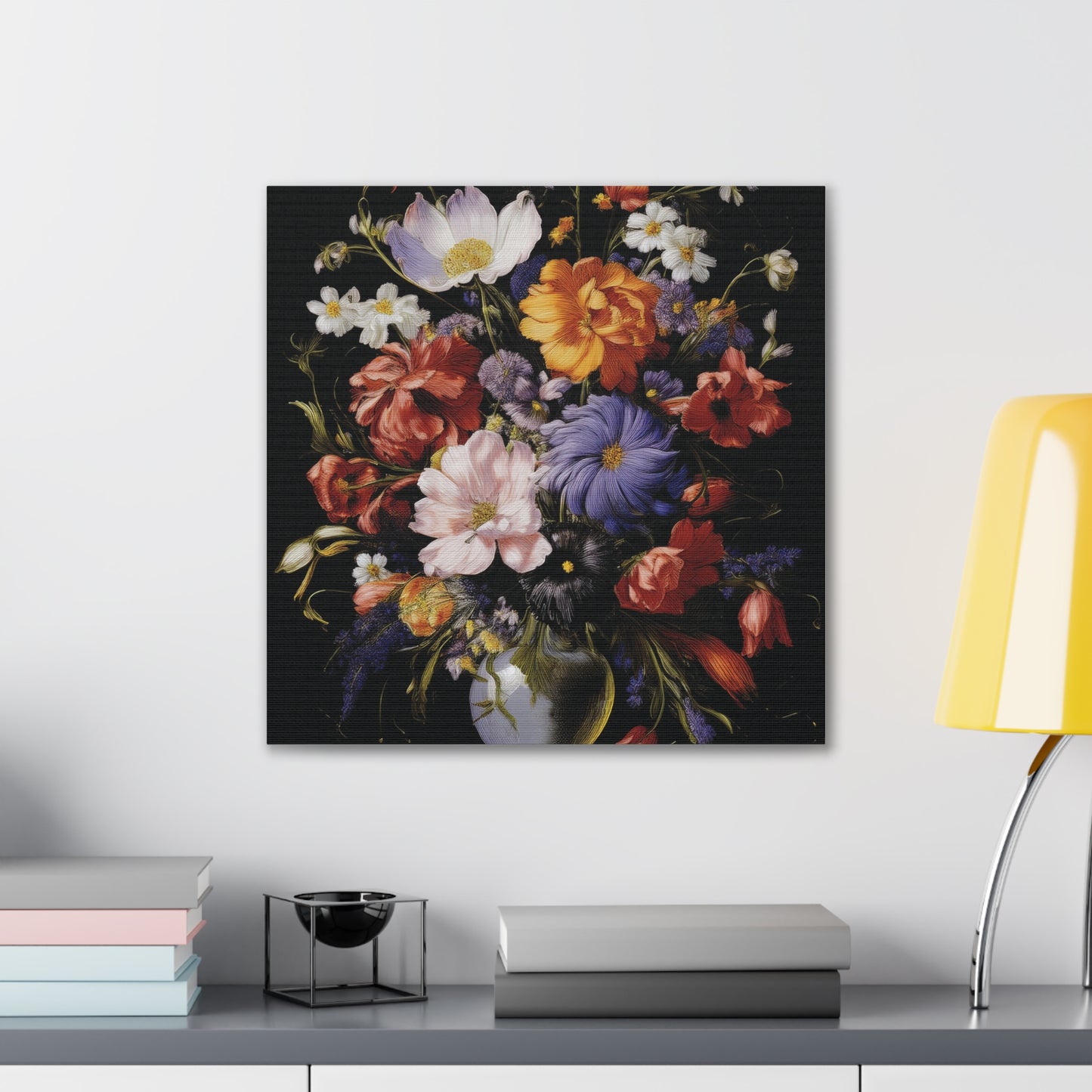Floral Canvas Art Print, Wall Decor for Home, Vibrant Flower Artwork, Gift for Garden Lovers, Colorful Floral Wall Art, Spring Decoration