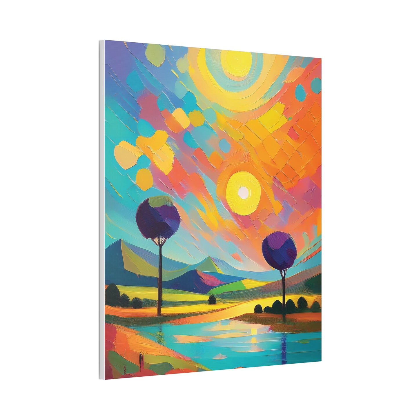 Vibrant Canvas Art Print, Colorful Wall Decor, Abstract Landscape Artwork, Home Decor, Gift for Art Lovers