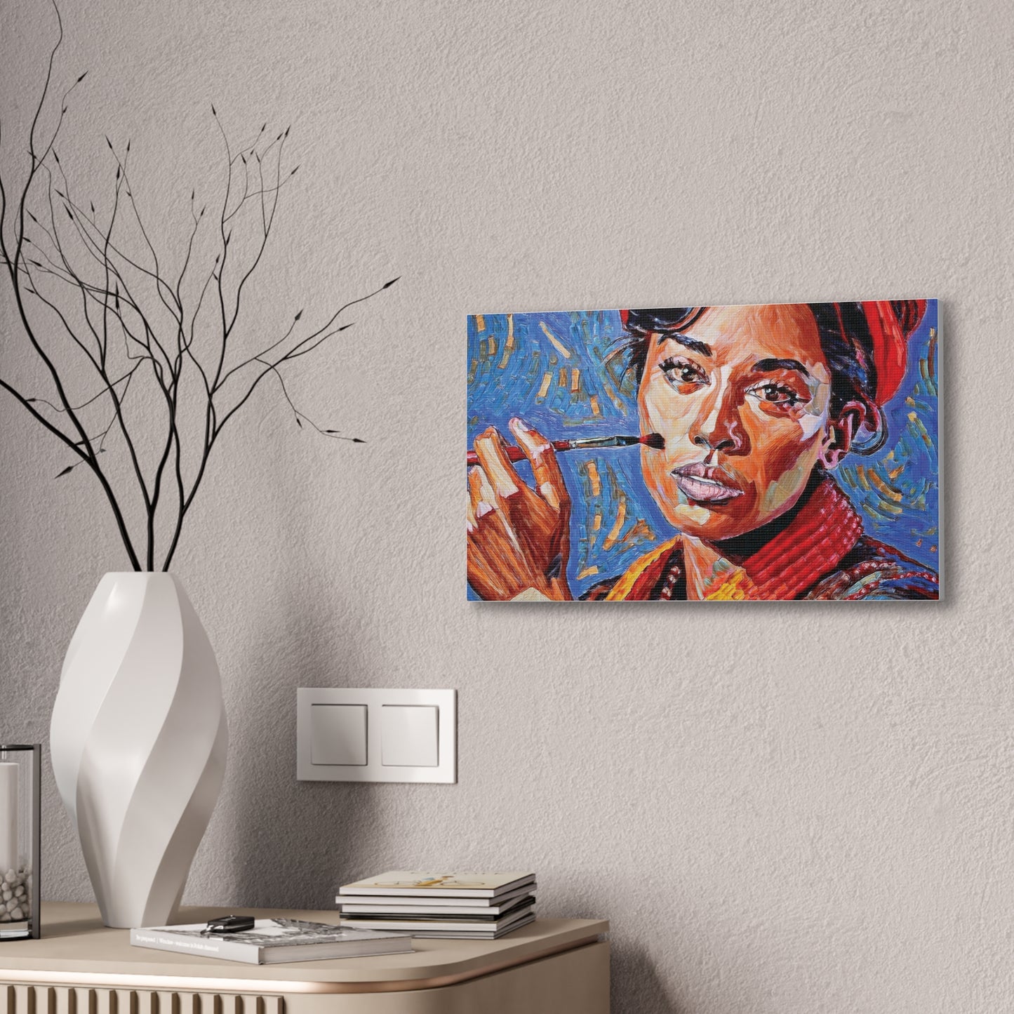 Artistic Canvas Print, Colorful Portrait, Home Decor, Gift for Art Lovers, Wall Art, Unique Artwork