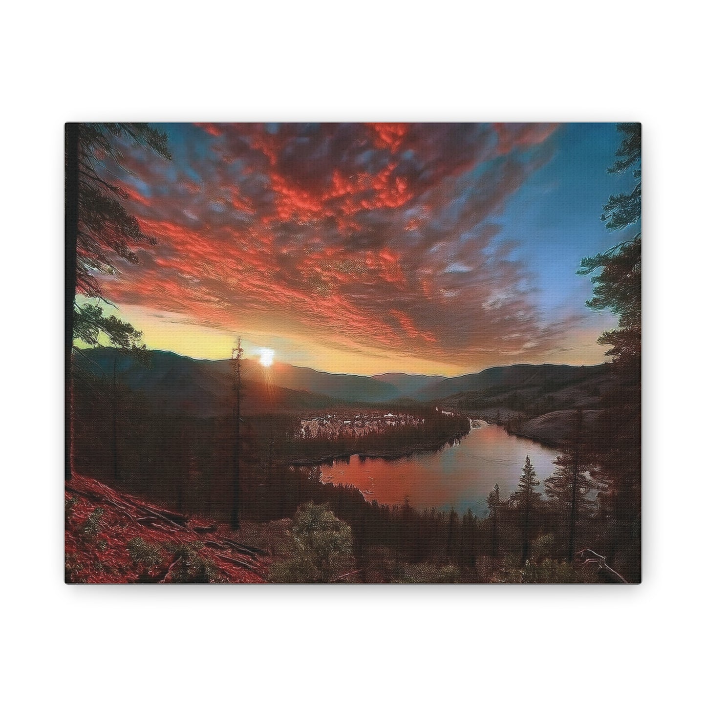 Scenic Canvas Wall Art, Colorful Landscape Print, Nature Decor, Home Wall Hanging, Sunset Photography