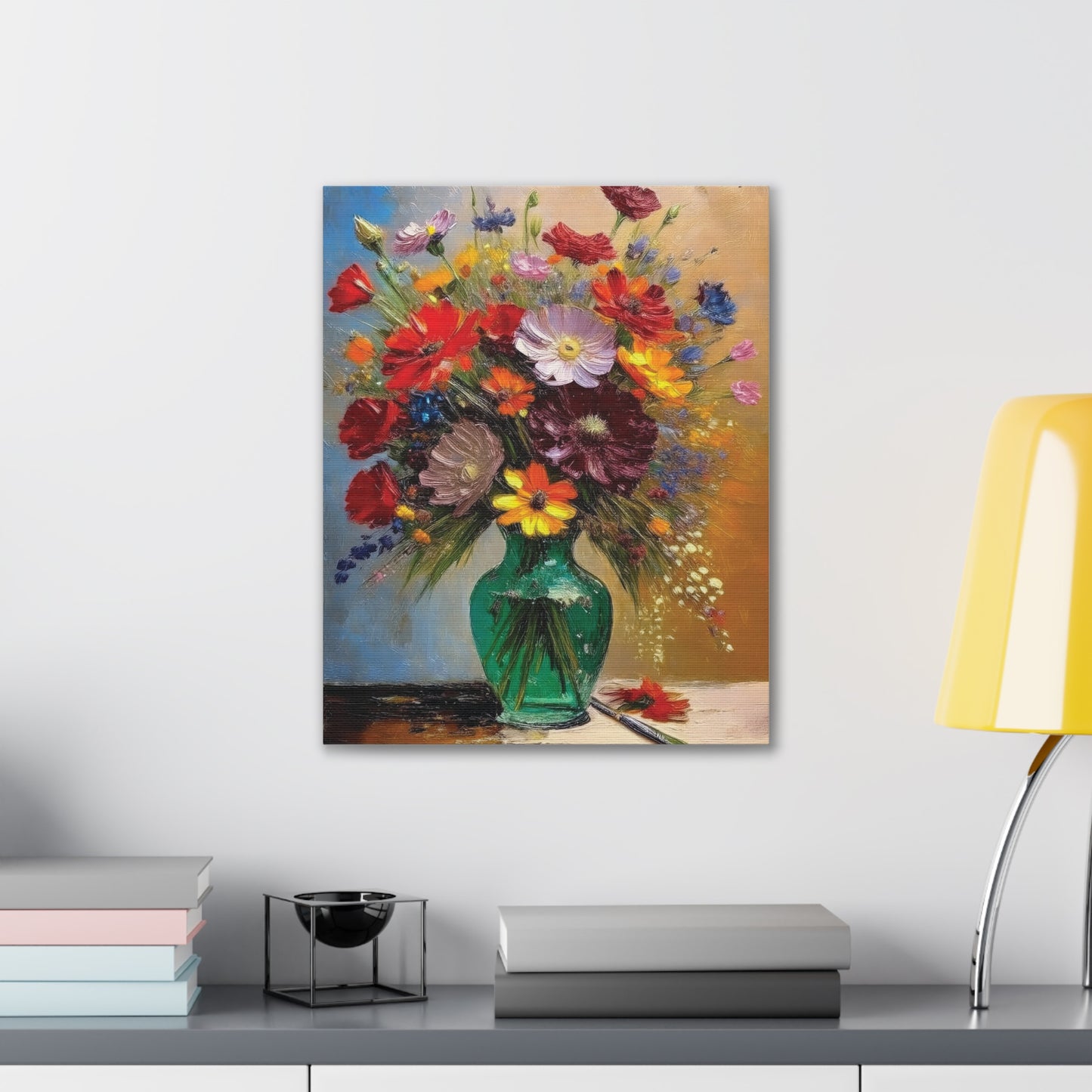 Floral Canvas Art Print, Colorful Flower Wall Decor, Home Interior Design, Gift for Art Lovers, Spring Decor