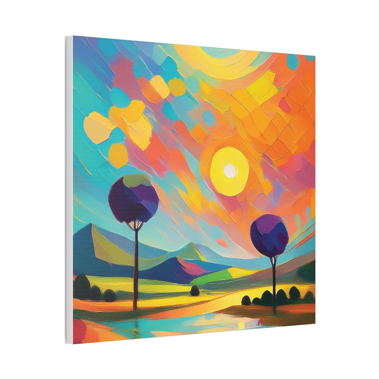 Vibrant Canvas Art Print, Colorful Wall Decor, Abstract Landscape Artwork, Home Decor, Gift for Art Lovers