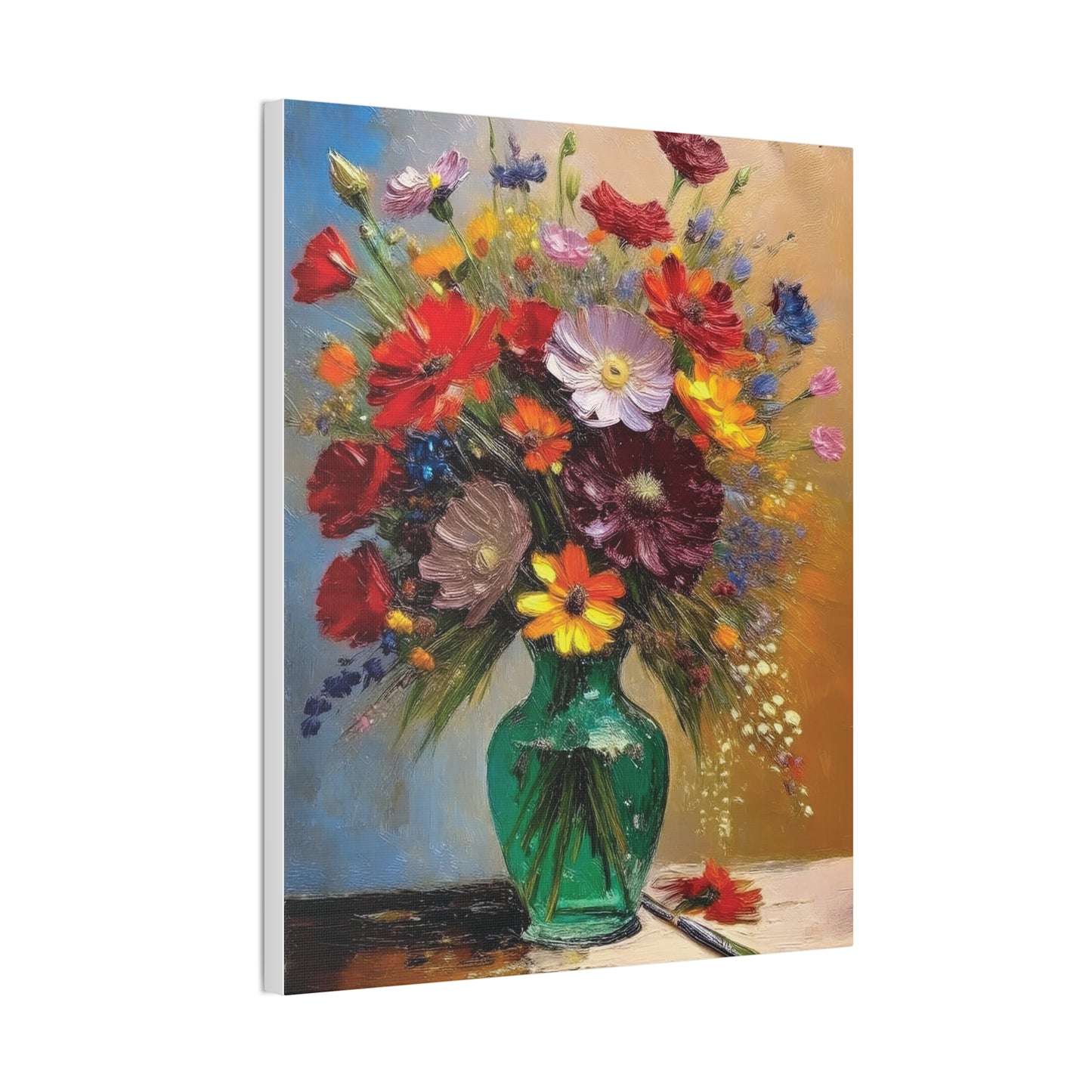 Floral Canvas Art Print, Colorful Flower Wall Decor, Home Interior Design, Gift for Art Lovers, Spring Decor