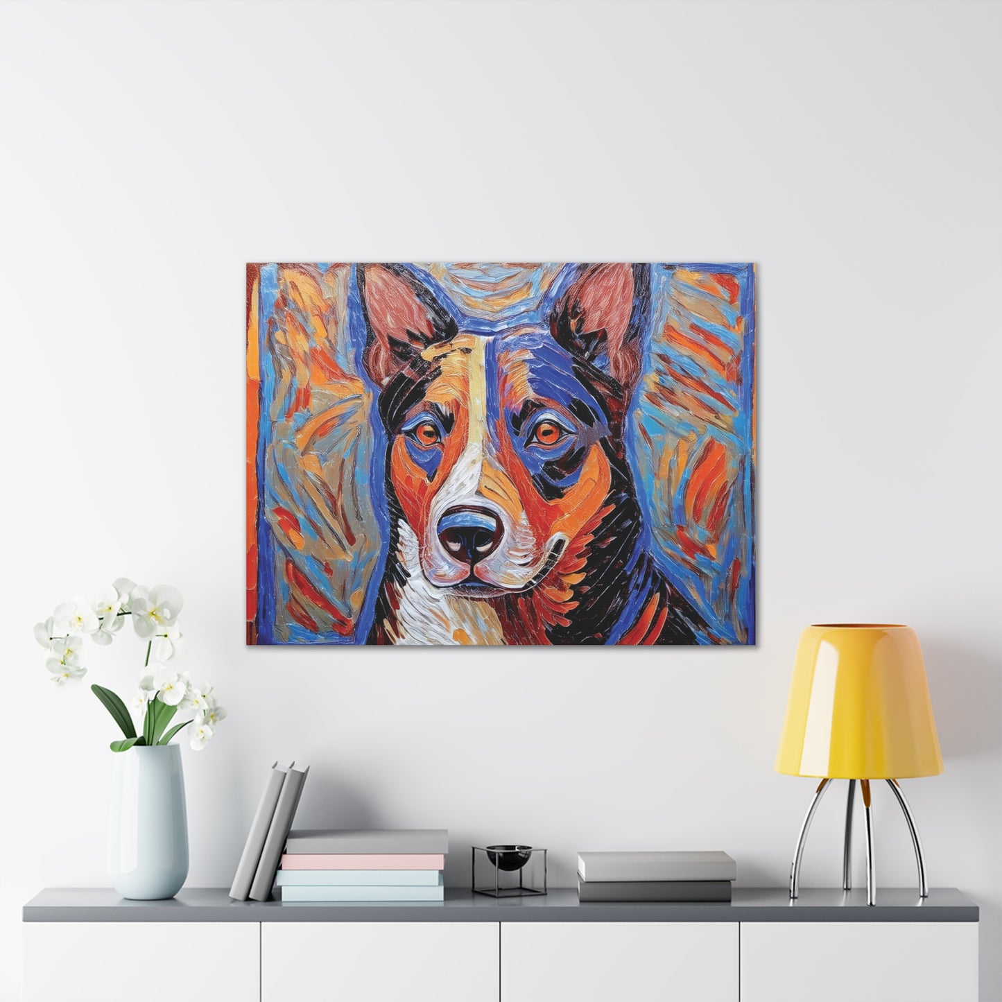 Vibrant Dog Canvas Print, Pet Lover Gift, Colorful Wall Art, Home Decor for Dog Owners, Animal Lover Decor, Unique Gift Idea