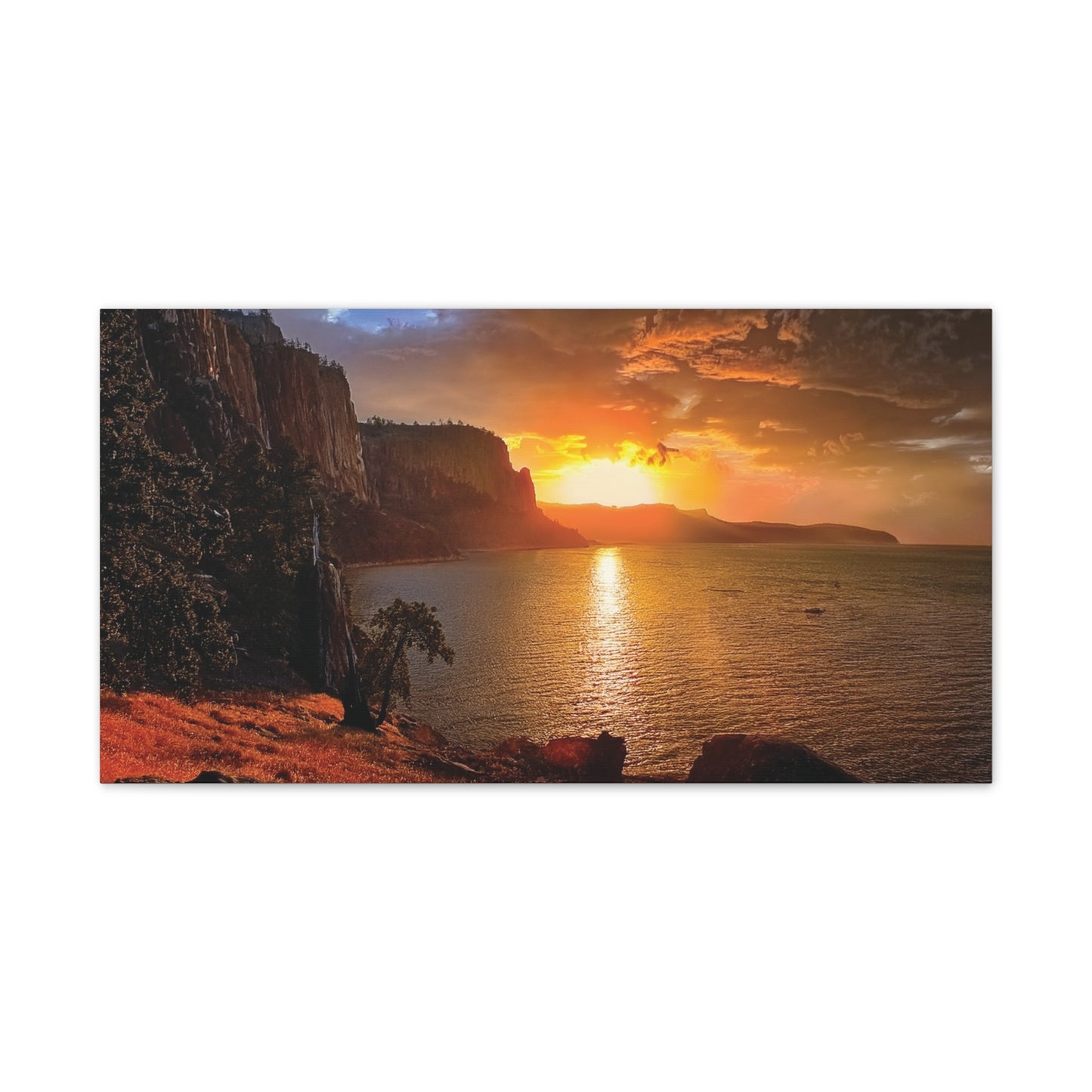 Sunset Canvas Print, Nature Wall Art, Scenic Home Décor, Gift for Nature Lovers, Coastal Landscape Decoration