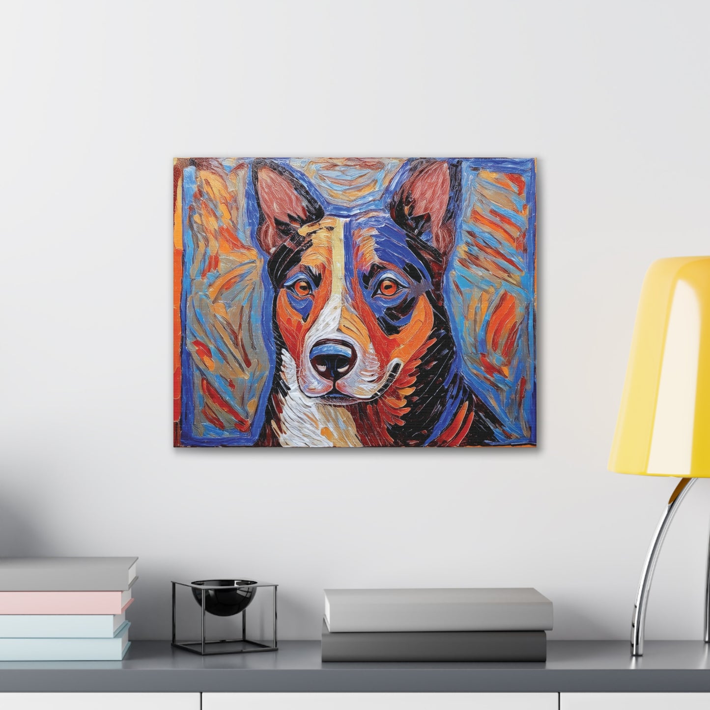 Vibrant Dog Canvas Print, Pet Lover Gift, Colorful Wall Art, Home Decor for Dog Owners, Animal Lover Decor, Unique Gift Idea