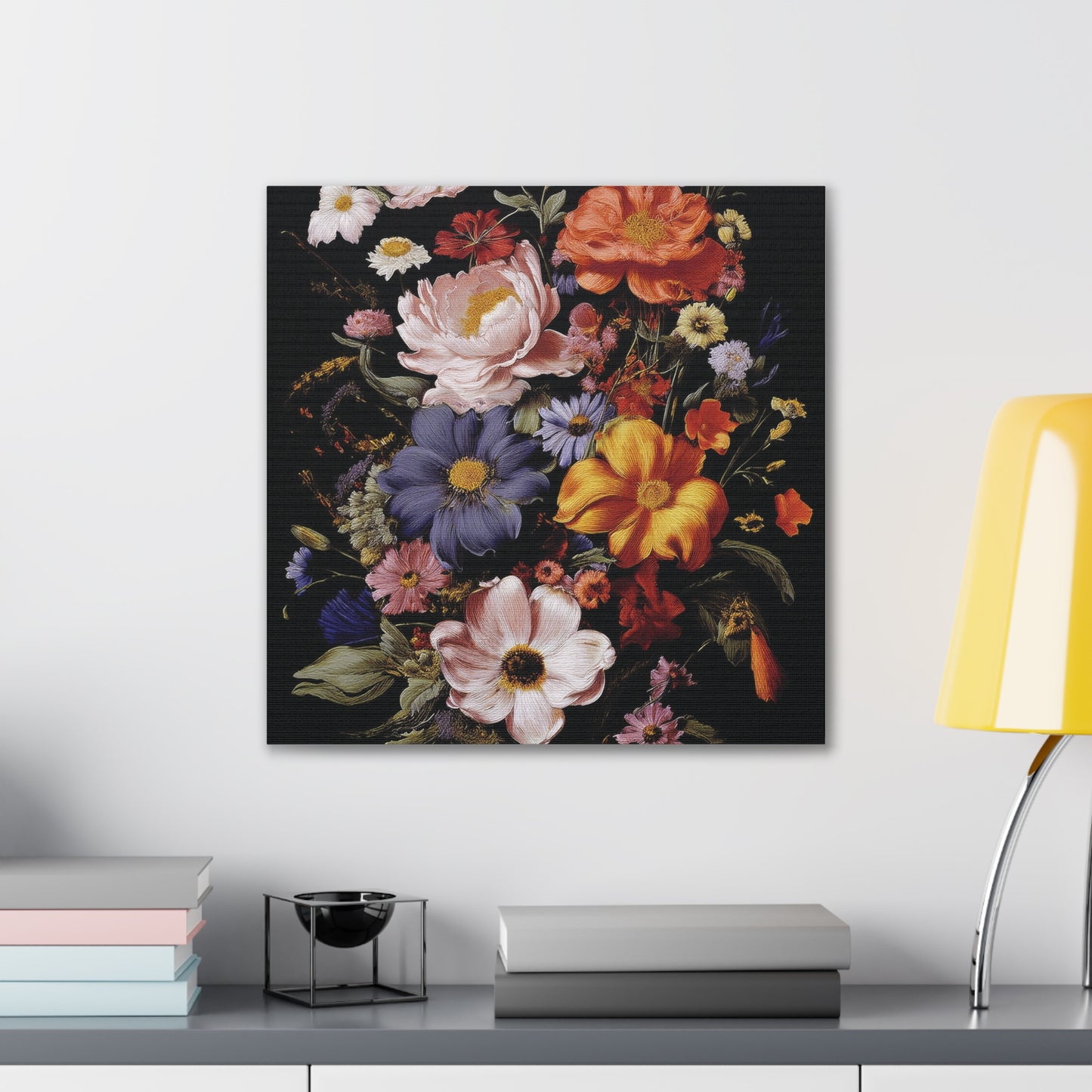 Floral Wall Art Canvas, Botanical Artwork, Home Decor, Gift for Her, Abstract Flower Print, Colorful Flower Canvas