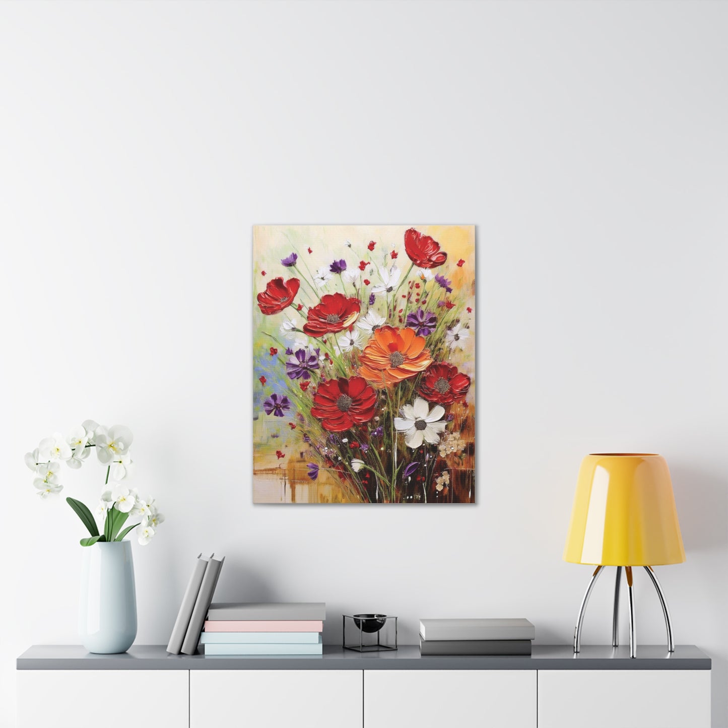 Floral Canvas Art Print, Colorful Flower Wall Decor, Home Decor, Gift for Her, Botanical Wall Art, Mothers Day Decoration