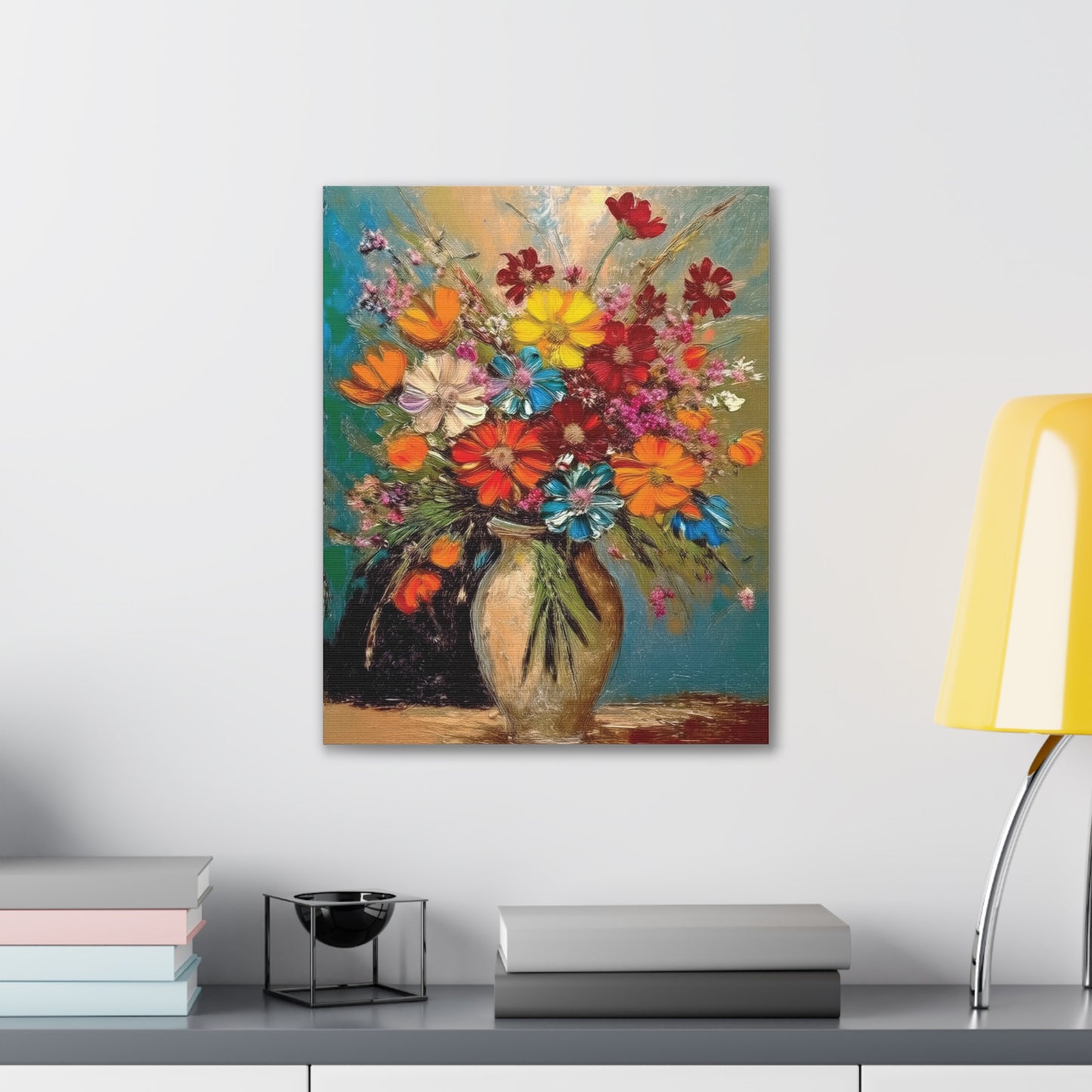 Canvas Wall Art - Colorful Floral Print for Home Decor, Vibrant Nature Artwork, Perfect Gift for Art Lovers, Living Room Accent