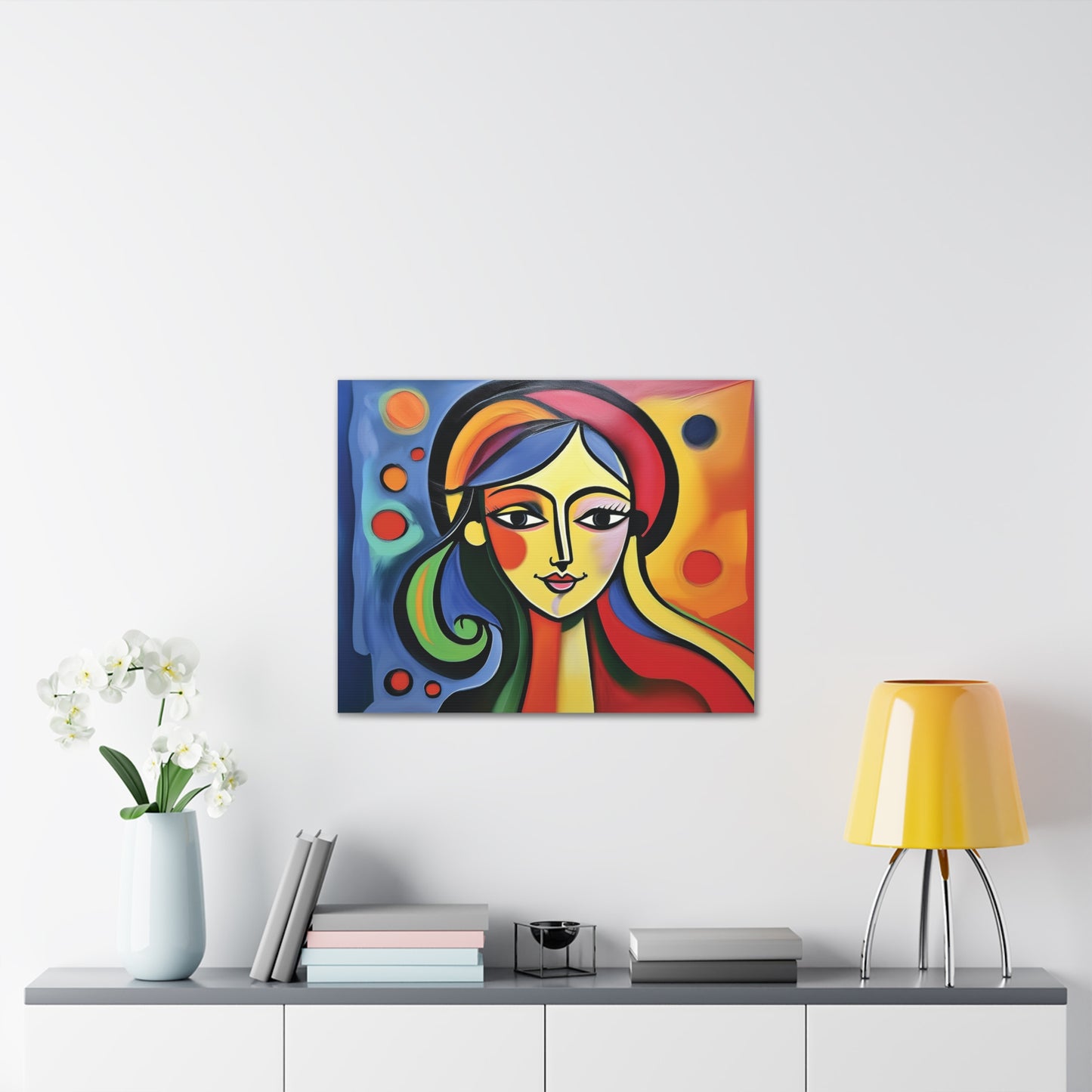 Vibrant Canvas Wall Art, Colorful Abstract Portrait, Modern Home Decor, Unique Gift for Art Lovers, Gallery Wall