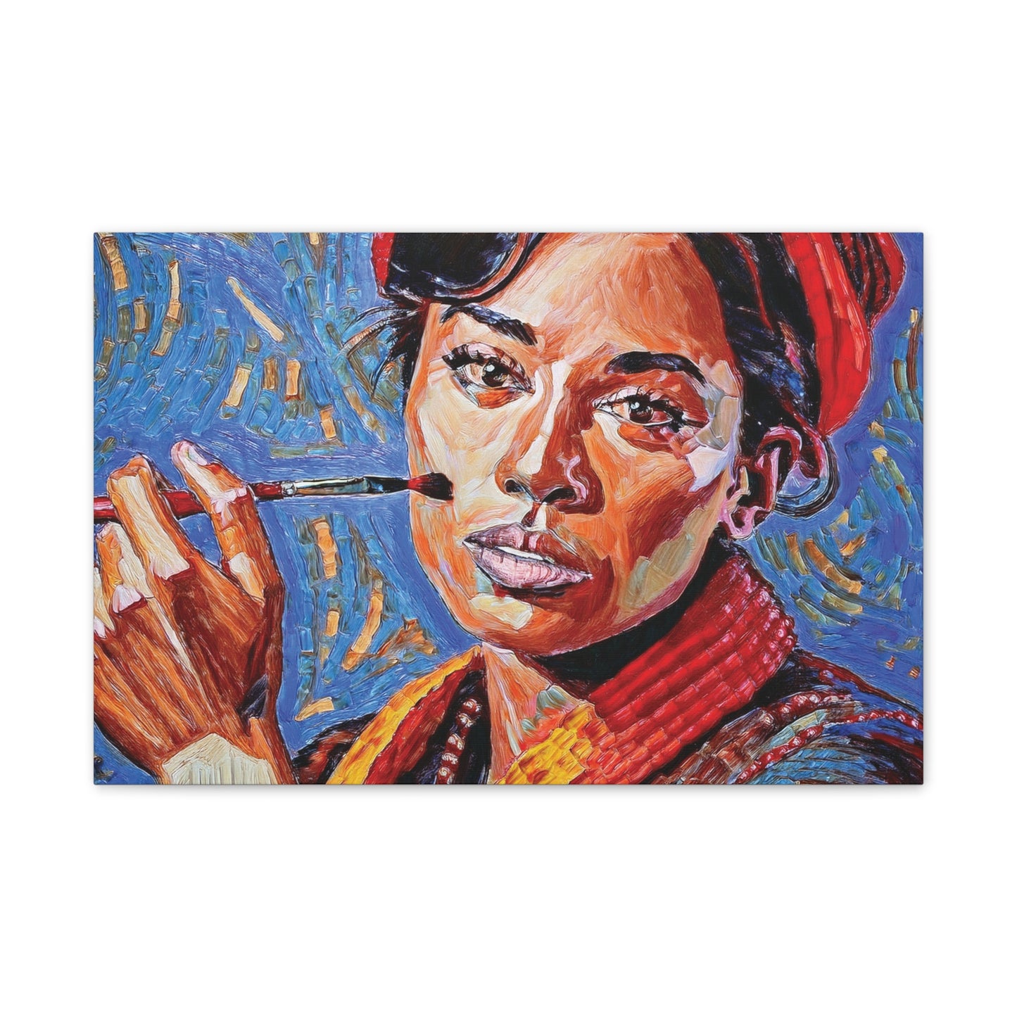 Artistic Canvas Print, Colorful Portrait, Home Decor, Gift for Art Lovers, Wall Art, Unique Artwork