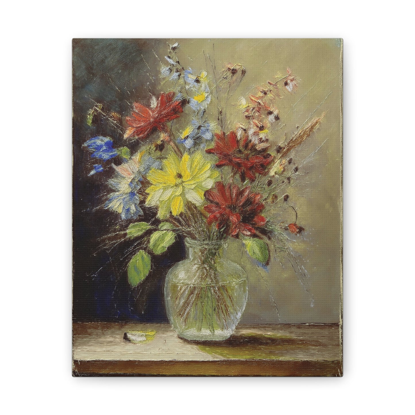 Vintage Floral Canvas Art, Impressionist Wall Decor, Flower Artwork, Home Decor, Gift for Flower Lovers, Spring Decor