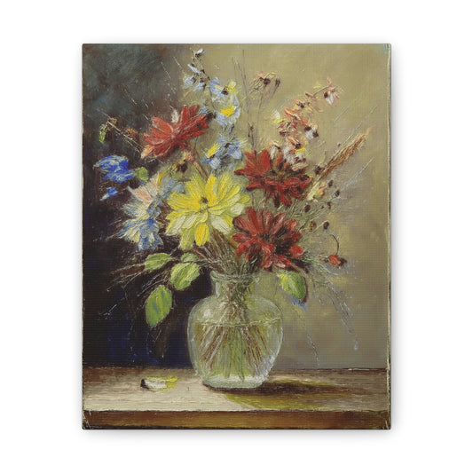 Vintage Floral Canvas Art, Impressionist Wall Decor, Flower Artwork, Home Decor, Gift for Flower Lovers, Spring Decor