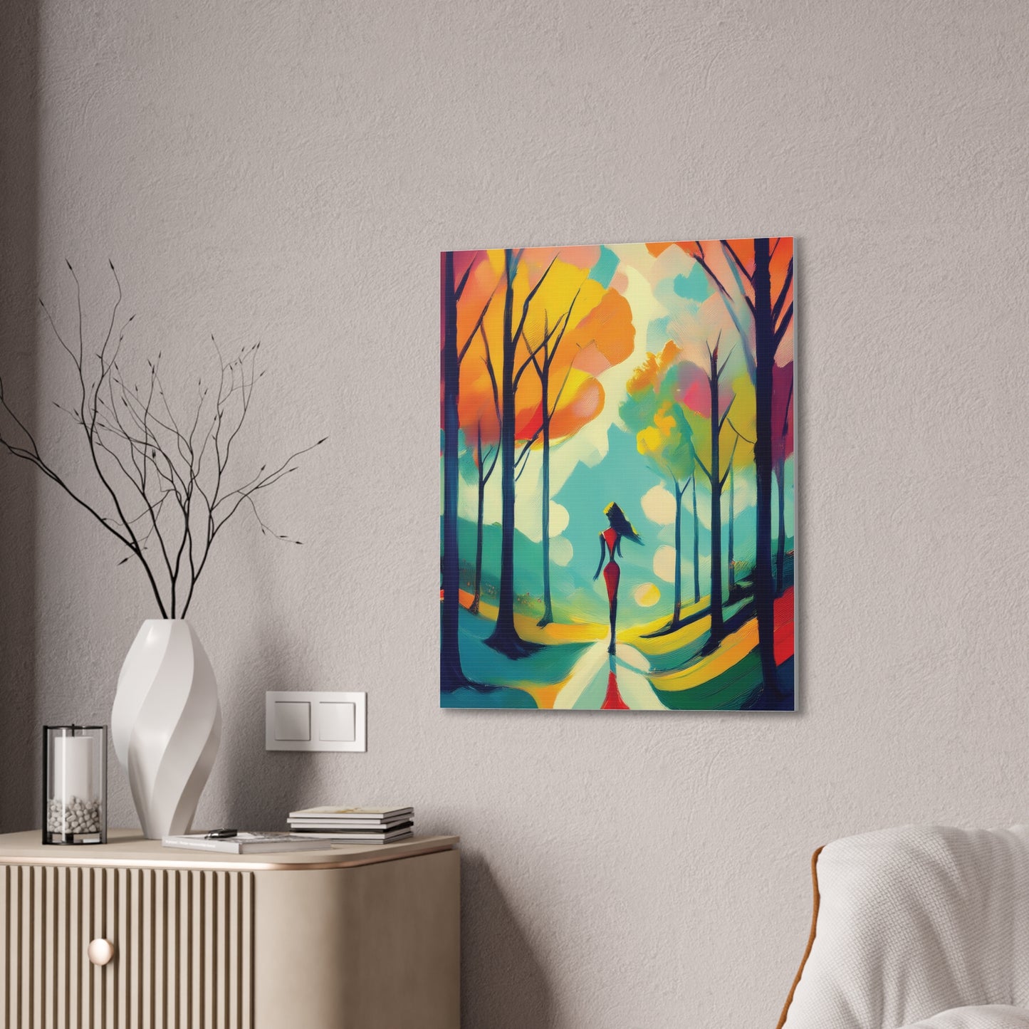 Vibrant Canvas Wall Art, Colorful Landscape Decor, Abstract Nature Print, Home Aesthetic, Gift for Art Lovers, Fashionable Wall Decor
