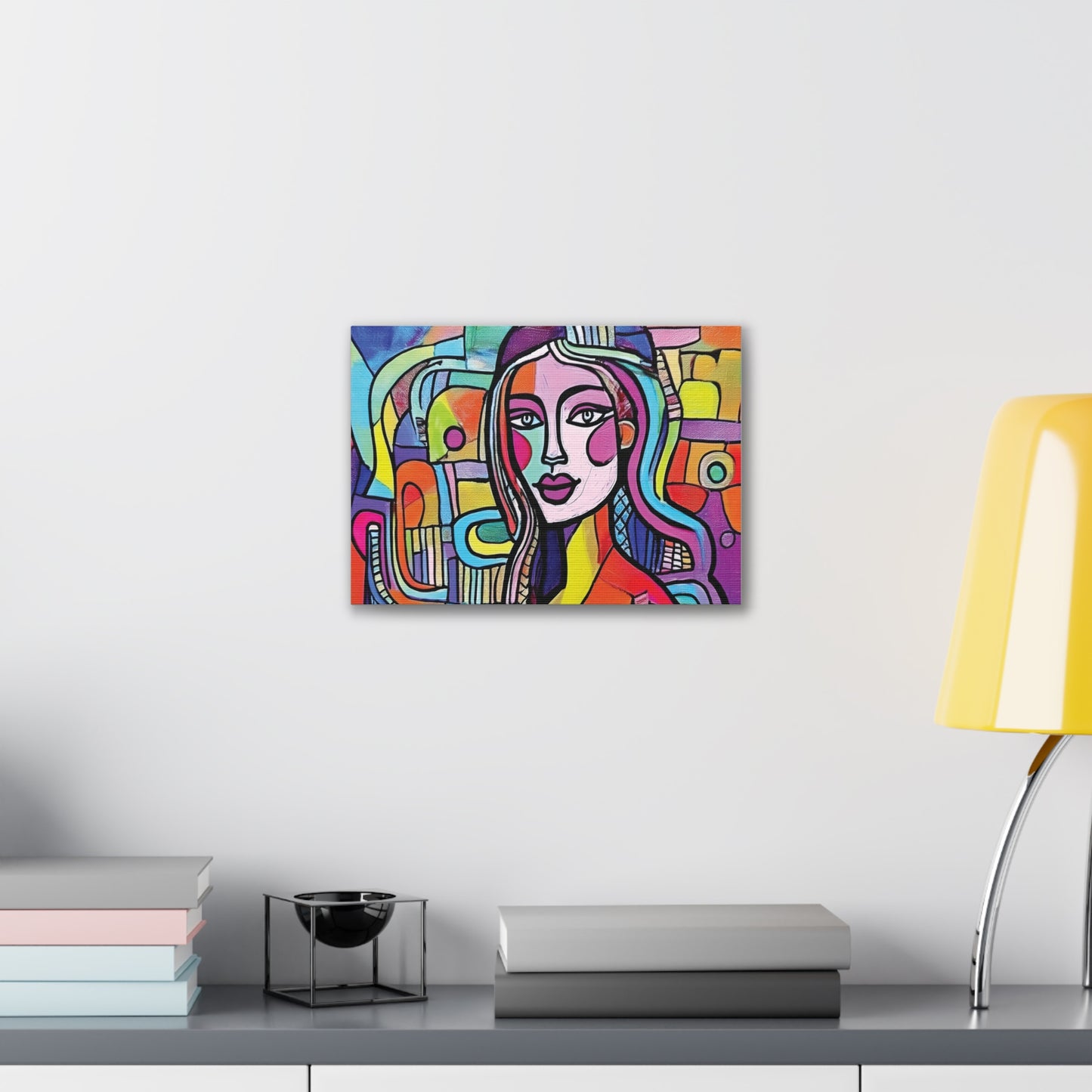 Colorful Canvas Art Print, Abstract Portrait Decor, Wall Art for Home, Colorful Wall Hanging, Gift for Art Lovers