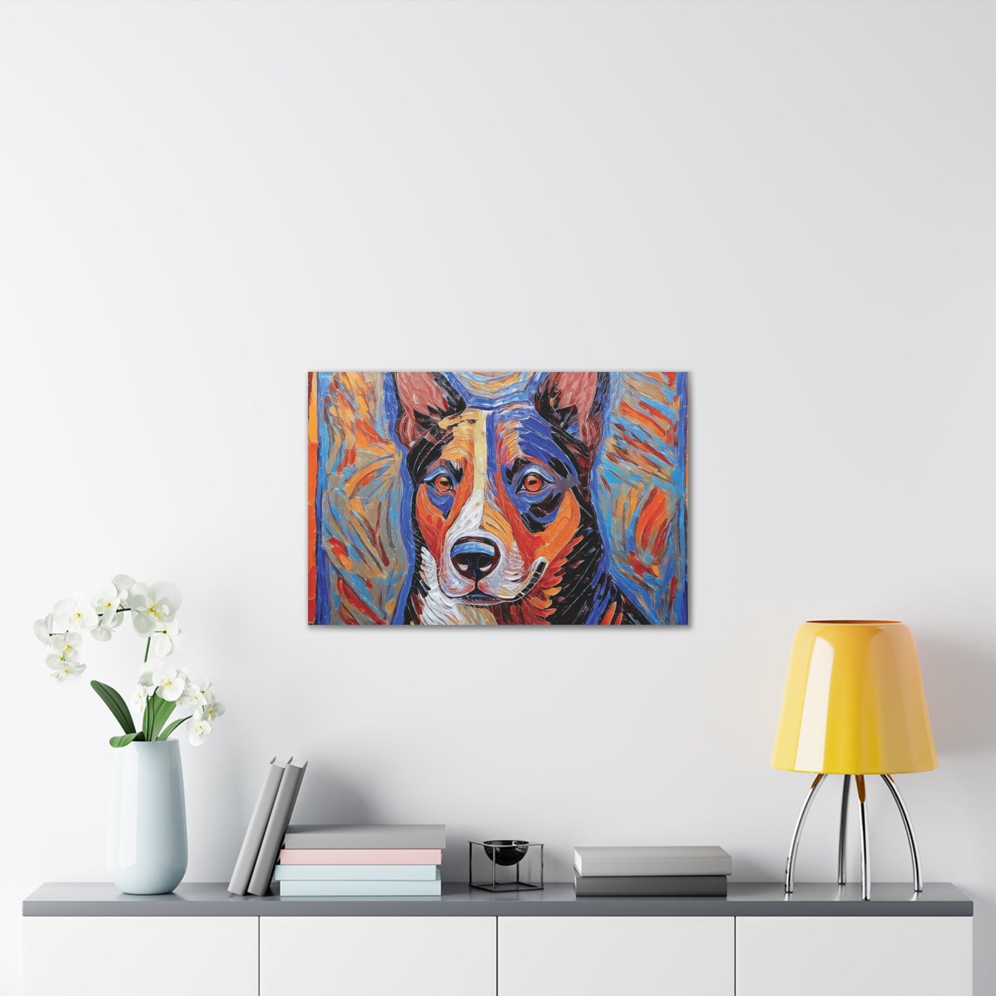 Vibrant Dog Canvas Print, Pet Lover Gift, Colorful Wall Art, Home Decor for Dog Owners, Animal Lover Decor, Unique Gift Idea