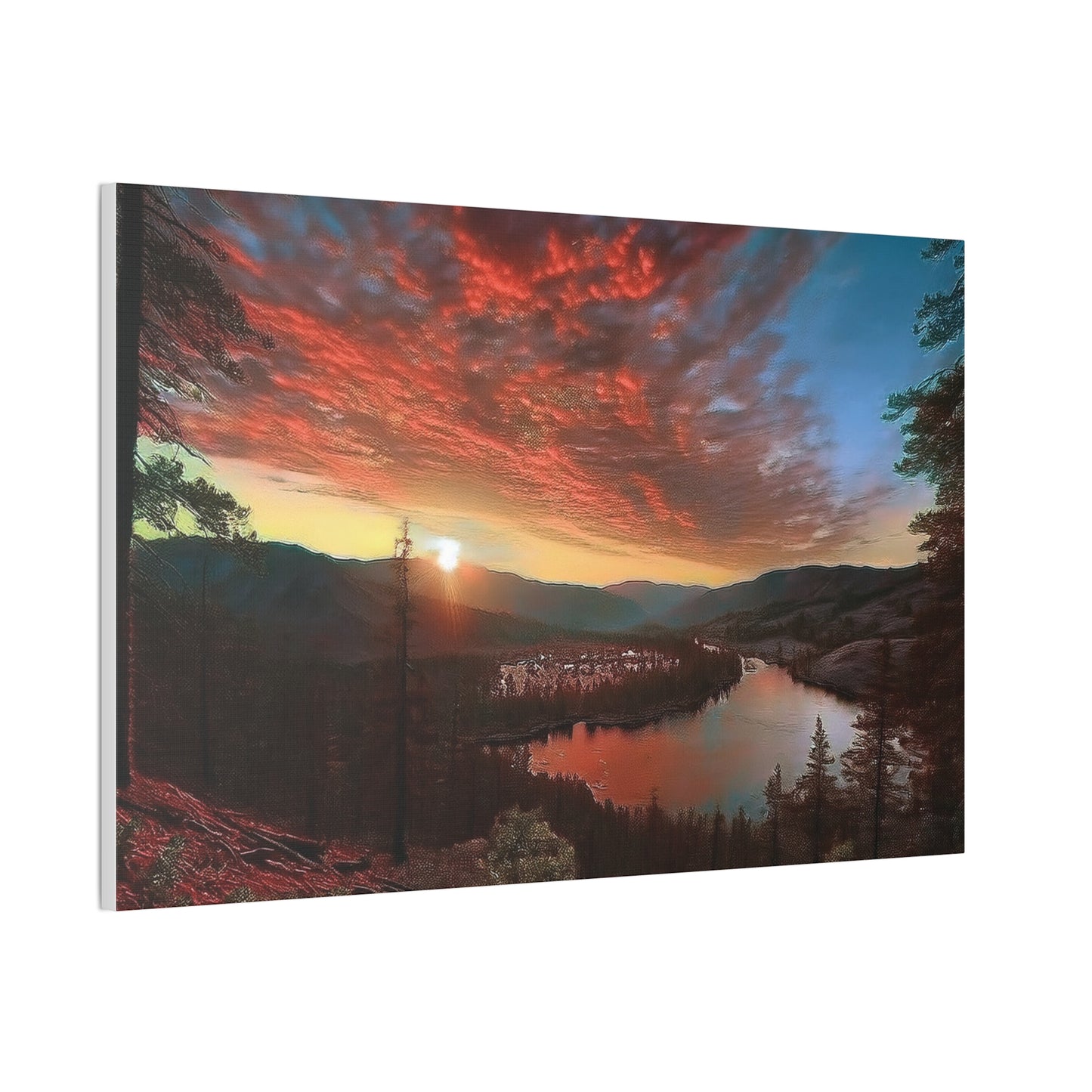 Scenic Canvas Wall Art, Colorful Landscape Print, Nature Decor, Home Wall Hanging, Sunset Photography