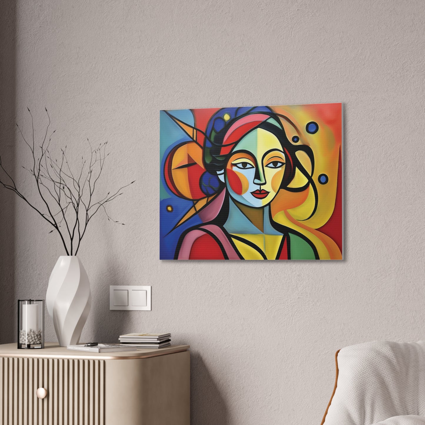 Bold Portrait, Vibrant Abstract Art Canvas Print, Colorful Wall Decor, Unique Gift, Home Aesthetic, Modern Art, Artistic Wall Hanging