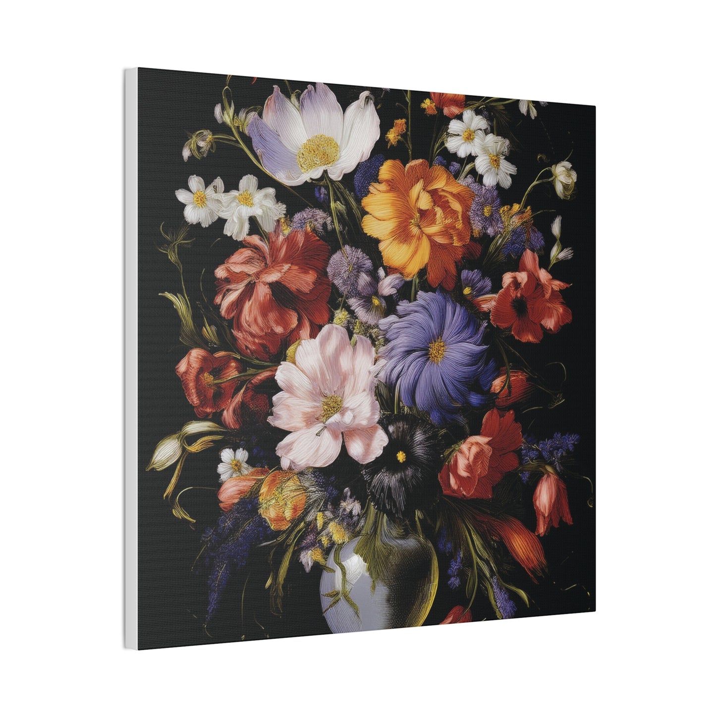 Floral Canvas Art Print, Wall Decor for Home, Vibrant Flower Artwork, Gift for Garden Lovers, Colorful Floral Wall Art, Spring Decoration