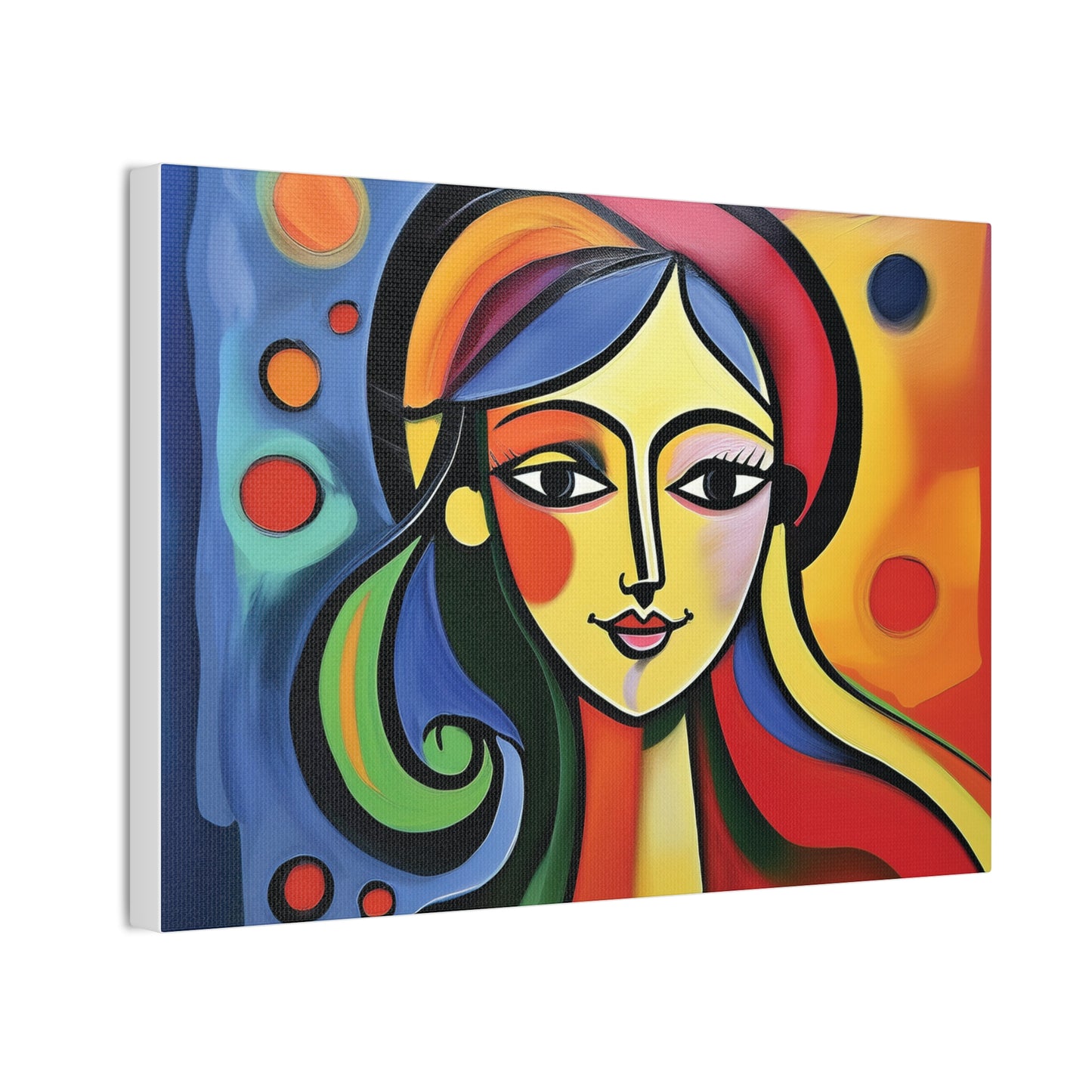 Vibrant Canvas Wall Art, Colorful Abstract Portrait, Modern Home Decor, Unique Gift for Art Lovers, Gallery Wall