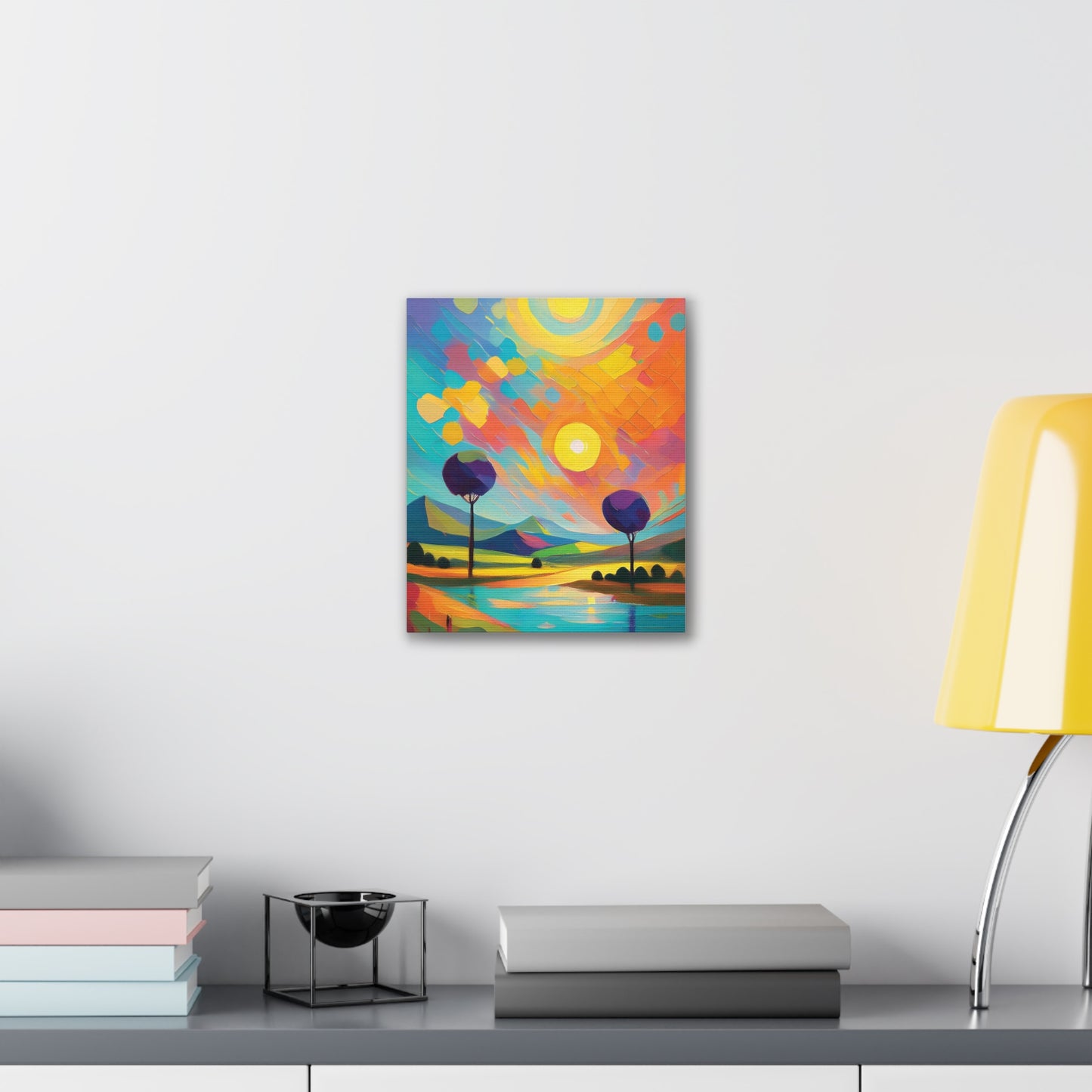Vibrant Canvas Art Print, Colorful Wall Decor, Abstract Landscape Artwork, Home Decor, Gift for Art Lovers