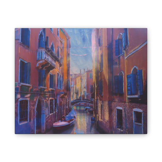 Venetian Canal Art Print, Canvas Wall Decor, Home Gallery Art, Gift for Art Lovers, Living Room Wall Art, Colorful Italian Landscape