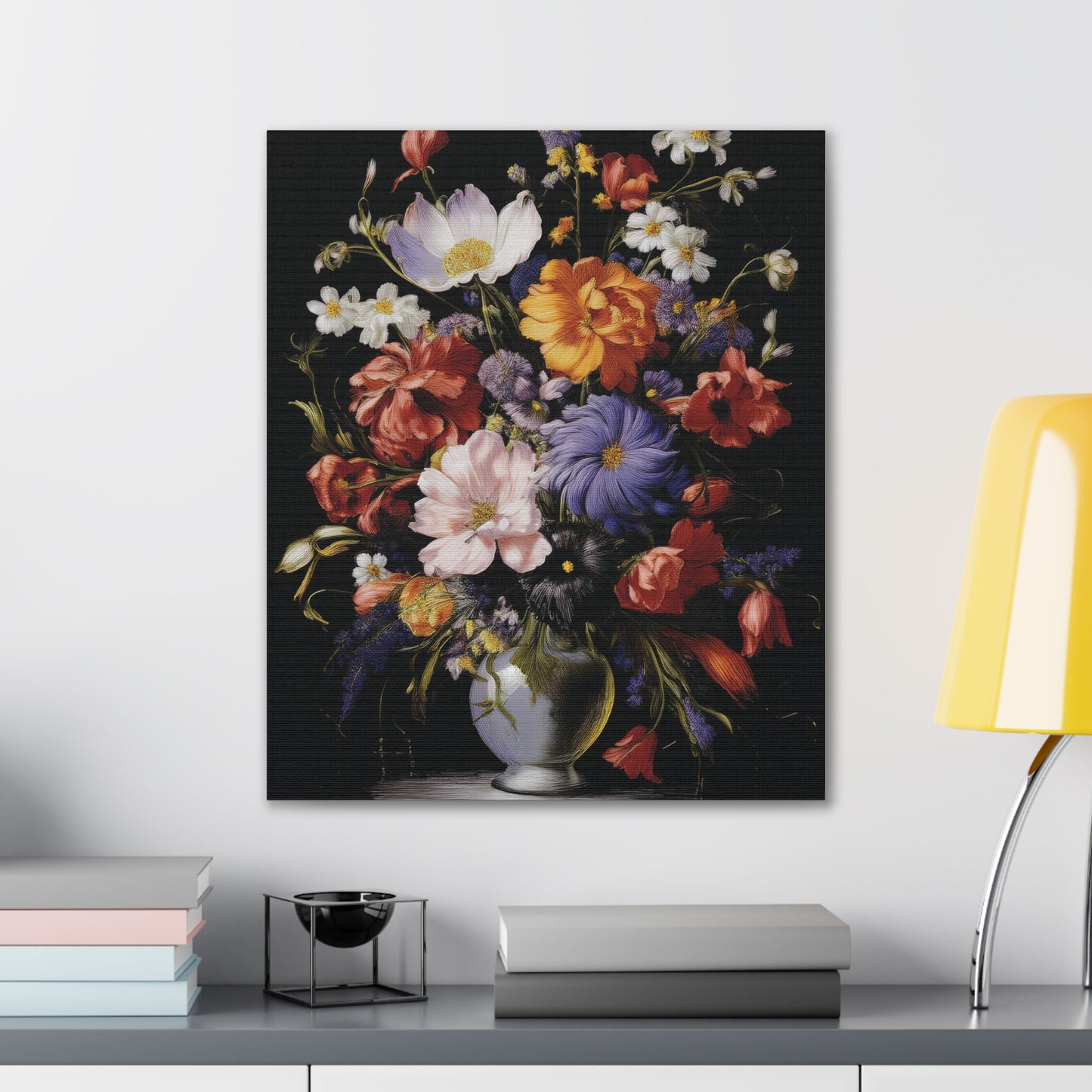 Floral Canvas Art Print, Wall Decor for Home, Vibrant Flower Artwork, Gift for Garden Lovers, Colorful Floral Wall Art, Spring Decoration