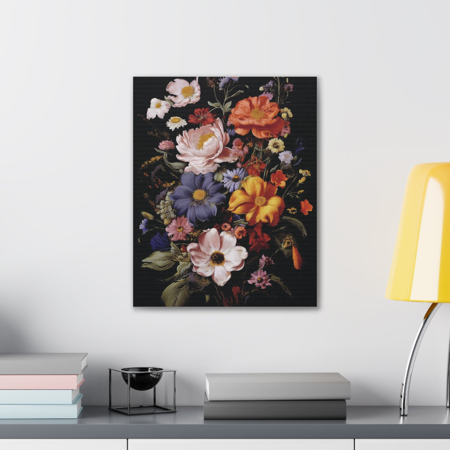 Floral Wall Art Canvas, Botanical Artwork, Home Decor, Gift for Her, Abstract Flower Print, Colorful Flower Canvas