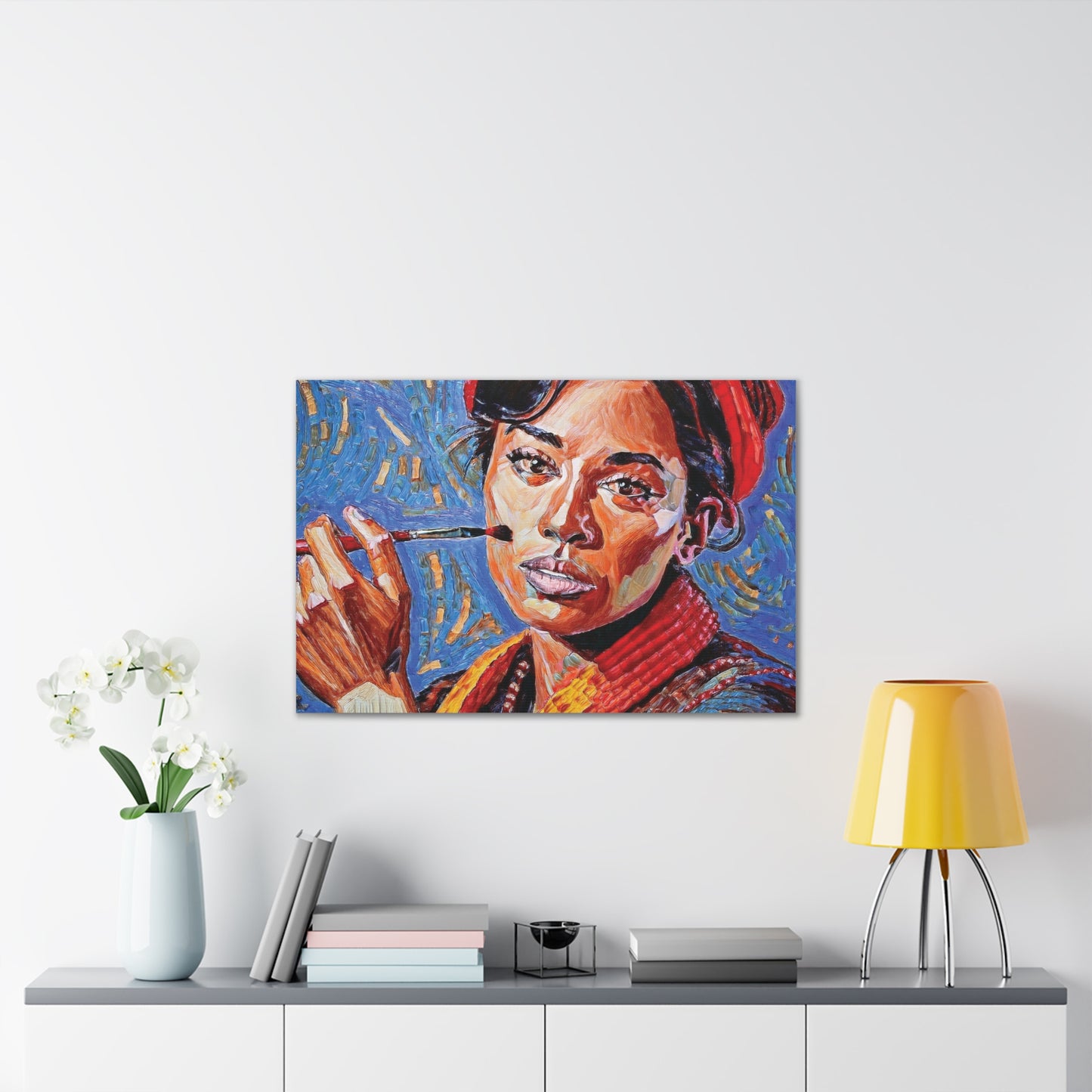 Artistic Canvas Print, Colorful Portrait, Home Decor, Gift for Art Lovers, Wall Art, Unique Artwork