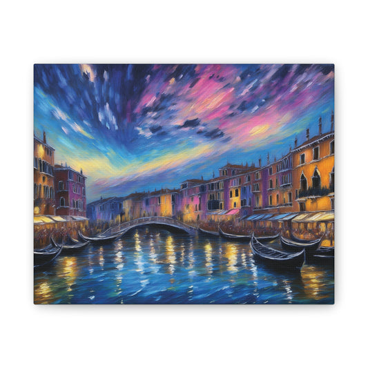 Canvas Wall Art, Serene Venice Scene, Home Decor, Art Gift for Her, Office Wall Decoration, Colorful Landscape Print