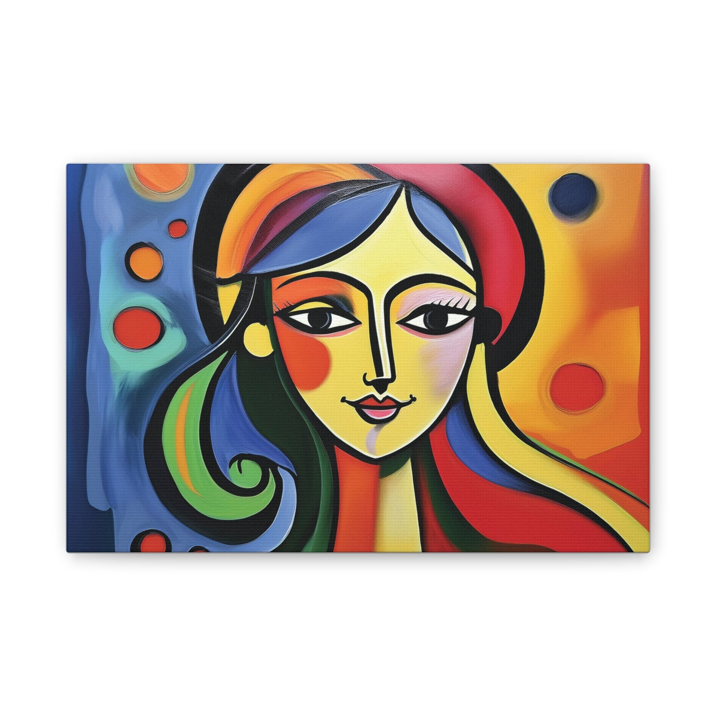 Vibrant Canvas Wall Art, Colorful Abstract Portrait, Modern Home Decor, Unique Gift for Art Lovers, Gallery Wall