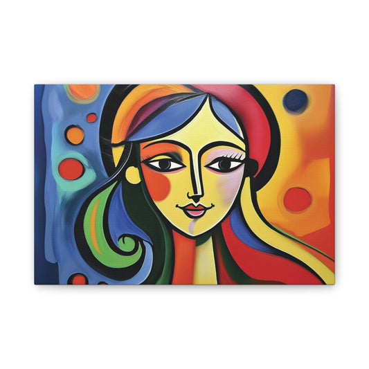 Vibrant Canvas Wall Art, Colorful Abstract Portrait, Modern Home Decor, Unique Gift for Art Lovers, Gallery Wall