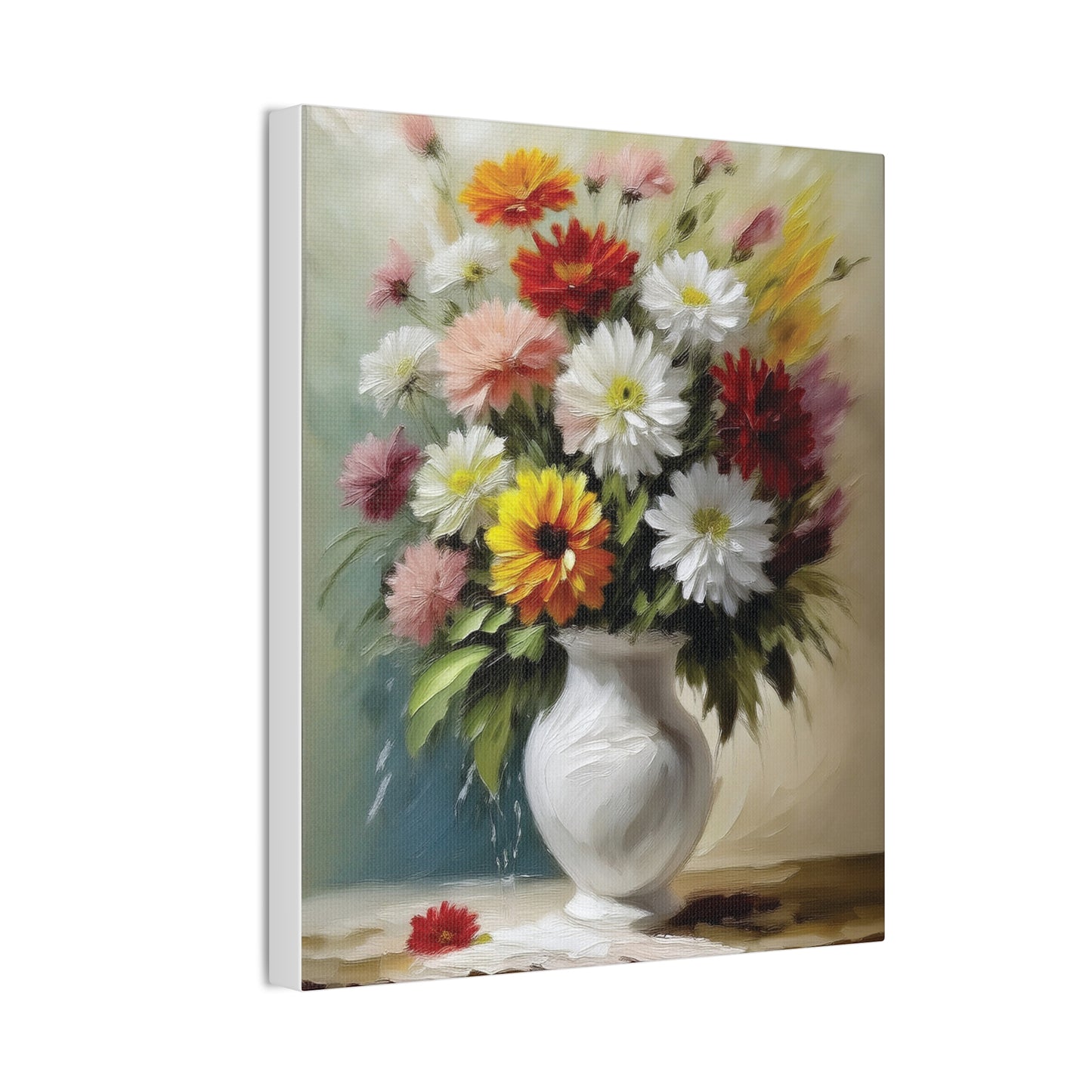 Floral Canvas Art Print, Colorful Flower Wall Decor, Home and Office Decoration, Gift for Flower Lovers or Art Collectors