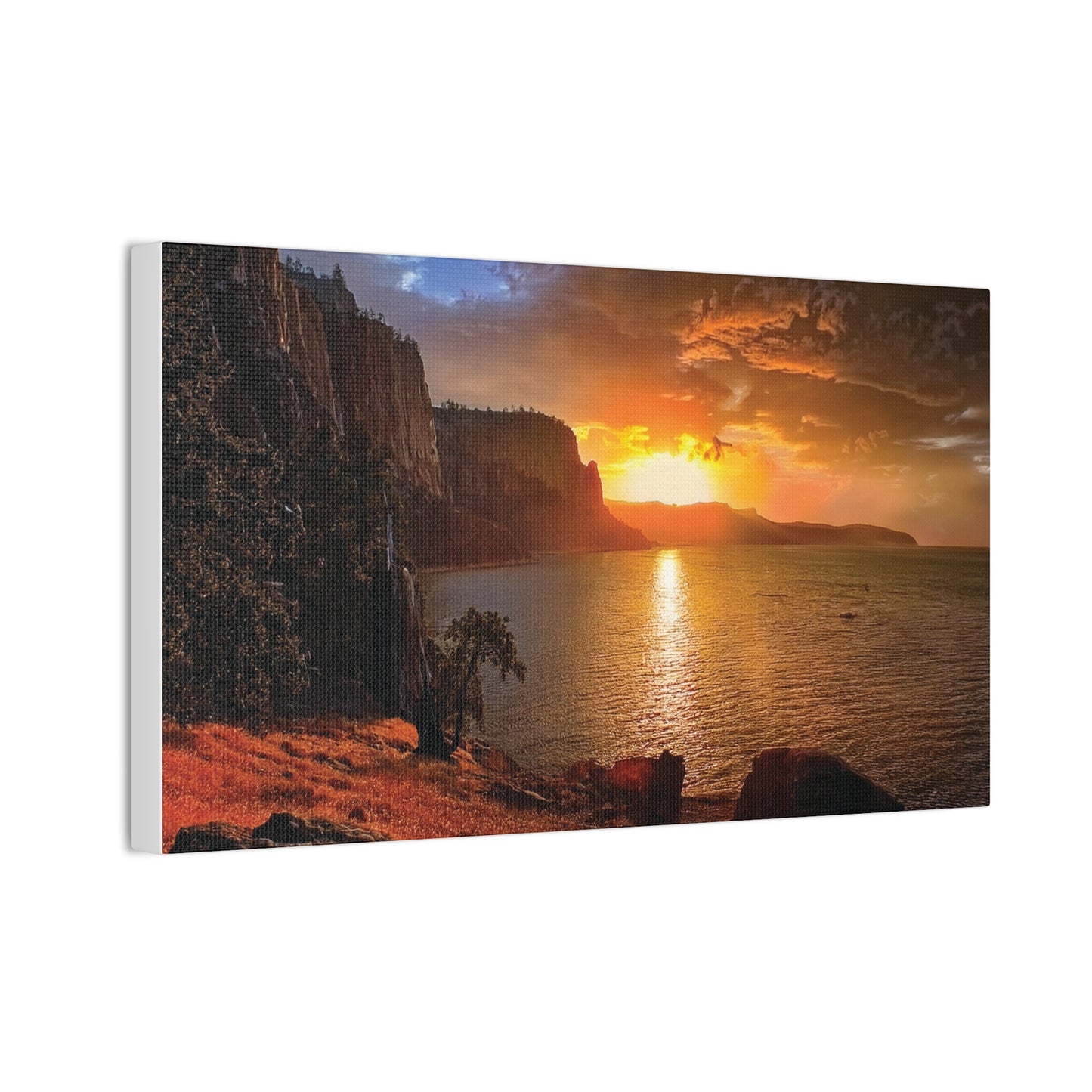 Sunset Canvas Print, Nature Wall Art, Scenic Home Décor, Gift for Nature Lovers, Coastal Landscape Decoration