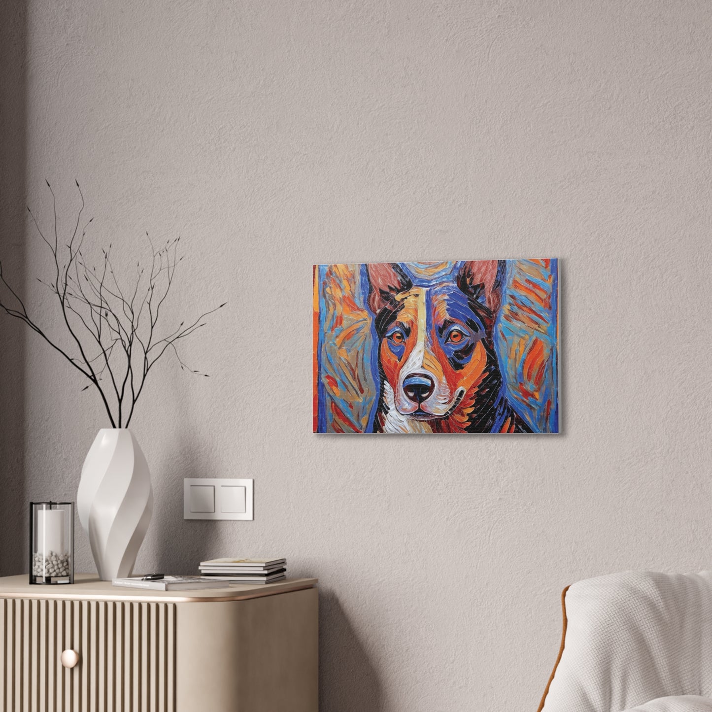 Vibrant Dog Canvas Print, Pet Lover Gift, Colorful Wall Art, Home Decor for Dog Owners, Animal Lover Decor, Unique Gift Idea