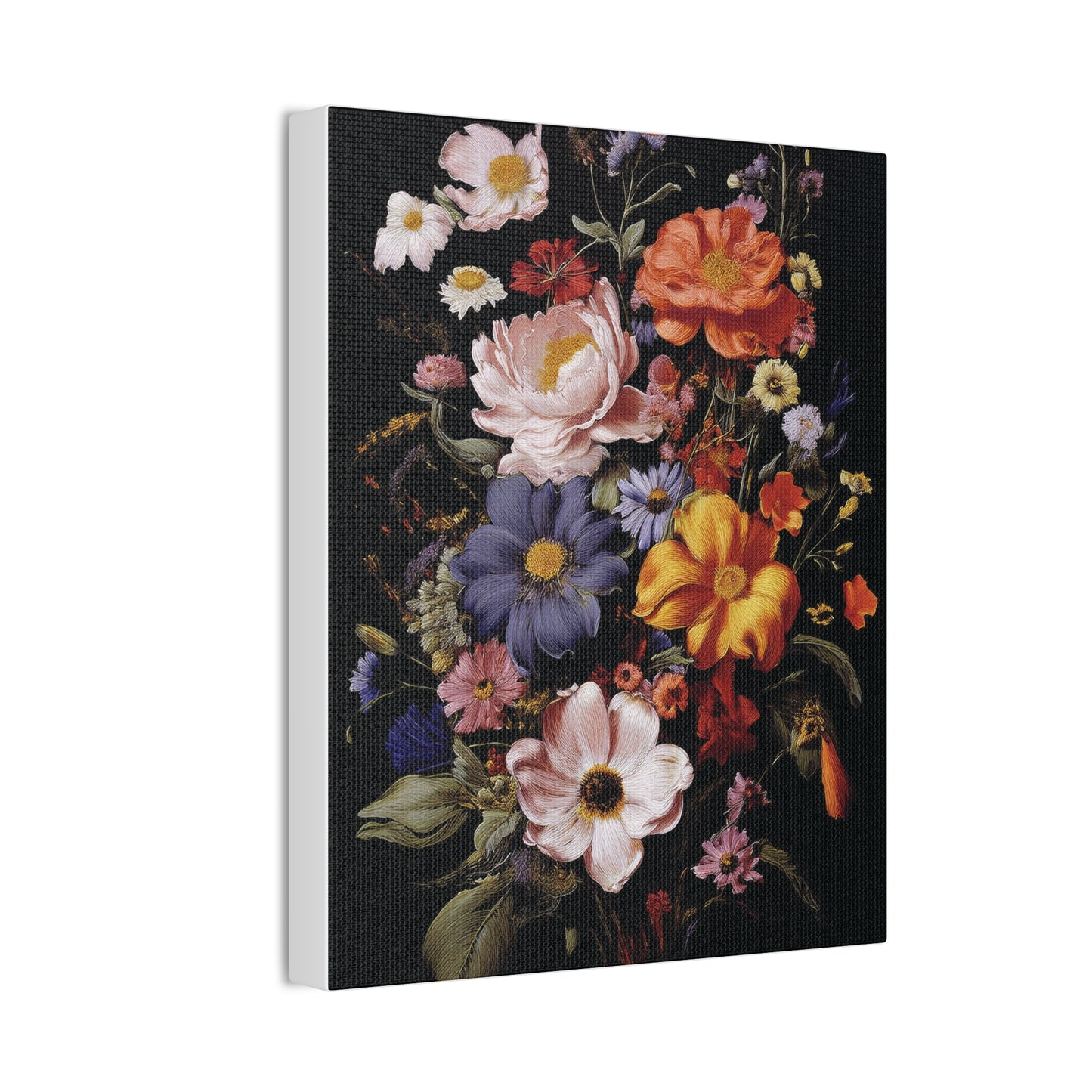 Floral Wall Art Canvas, Botanical Artwork, Home Decor, Gift for Her, Abstract Flower Print, Colorful Flower Canvas