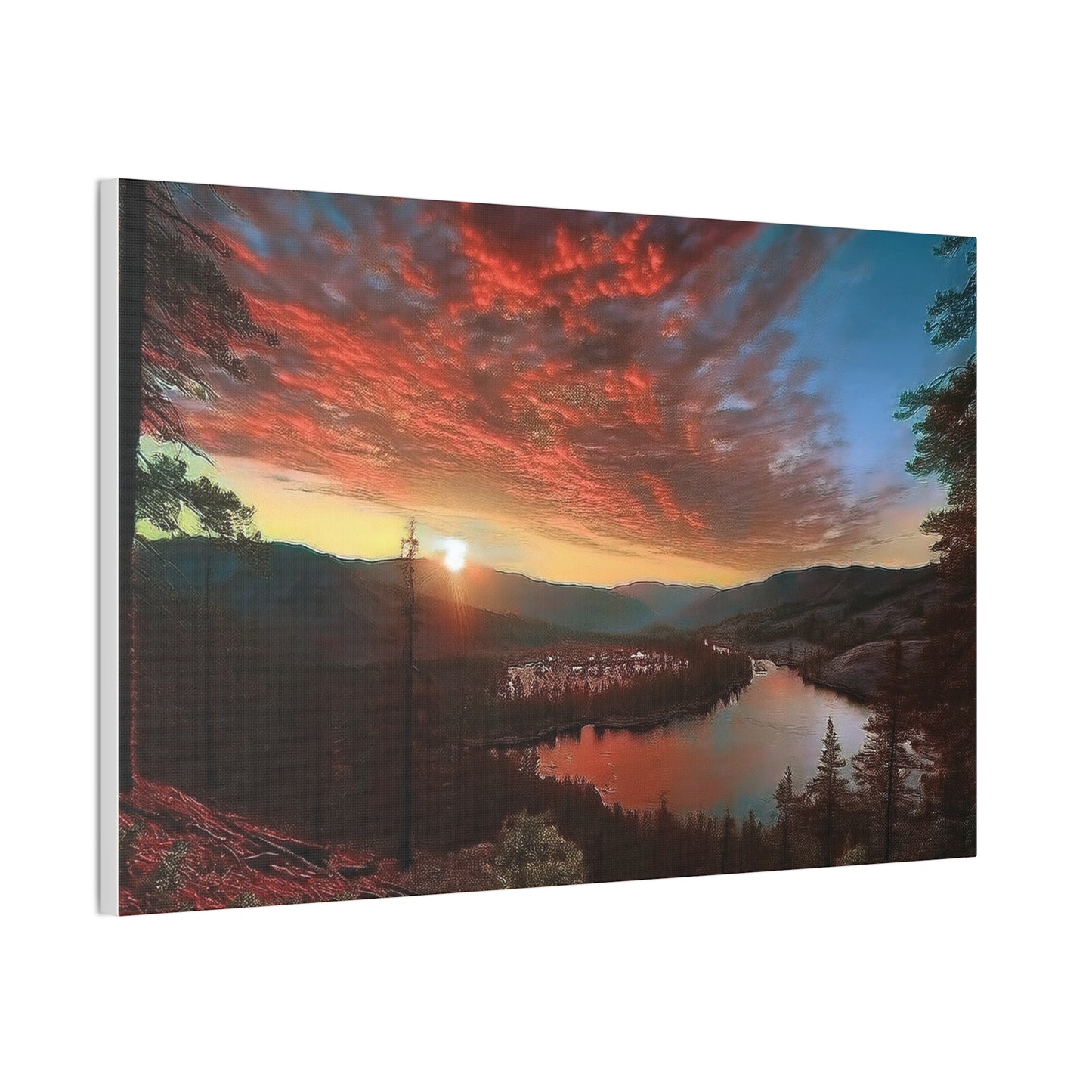 Scenic Canvas Wall Art, Colorful Landscape Print, Nature Decor, Home Wall Hanging, Sunset Photography