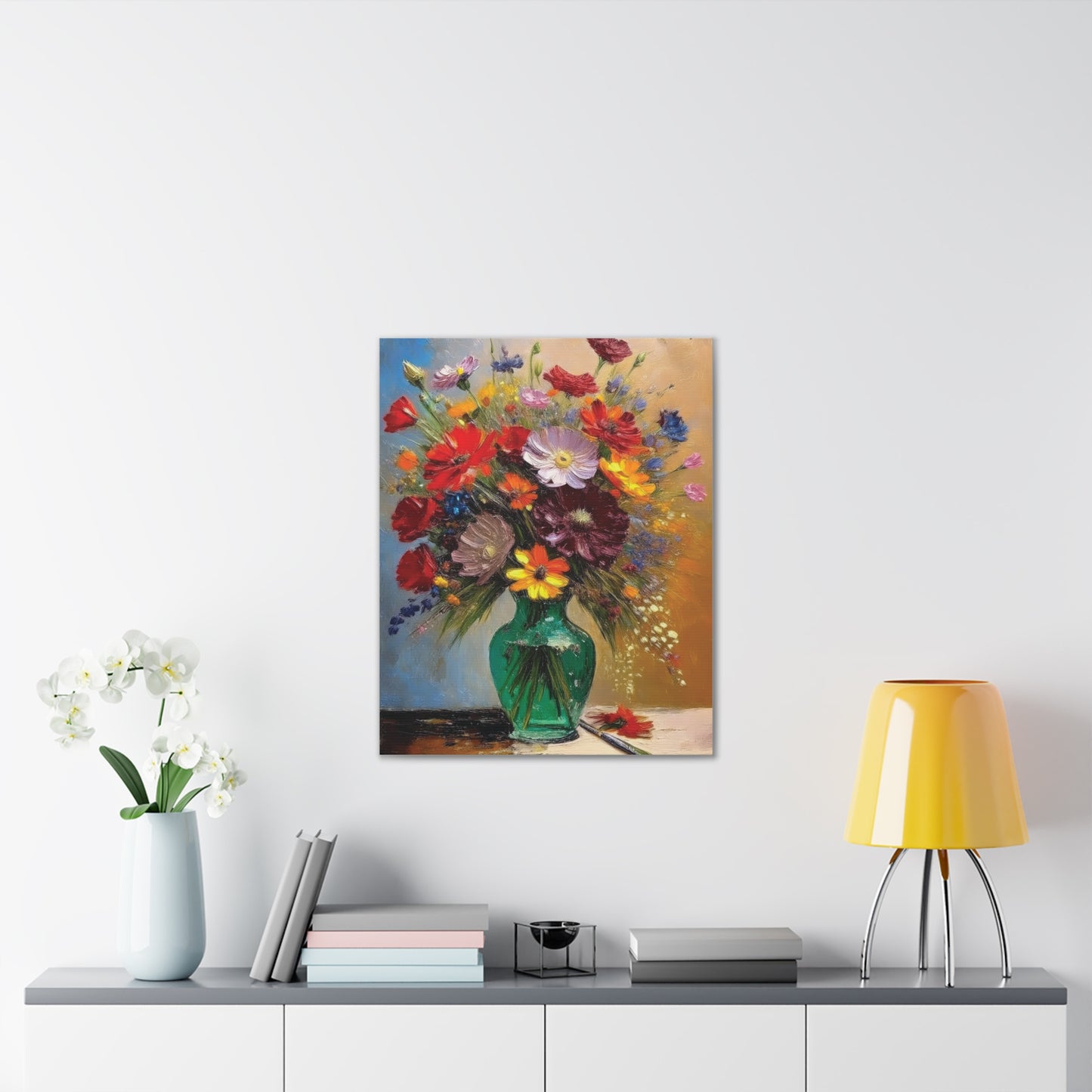 Floral Canvas Art Print, Colorful Flower Wall Decor, Home Interior Design, Gift for Art Lovers, Spring Decor