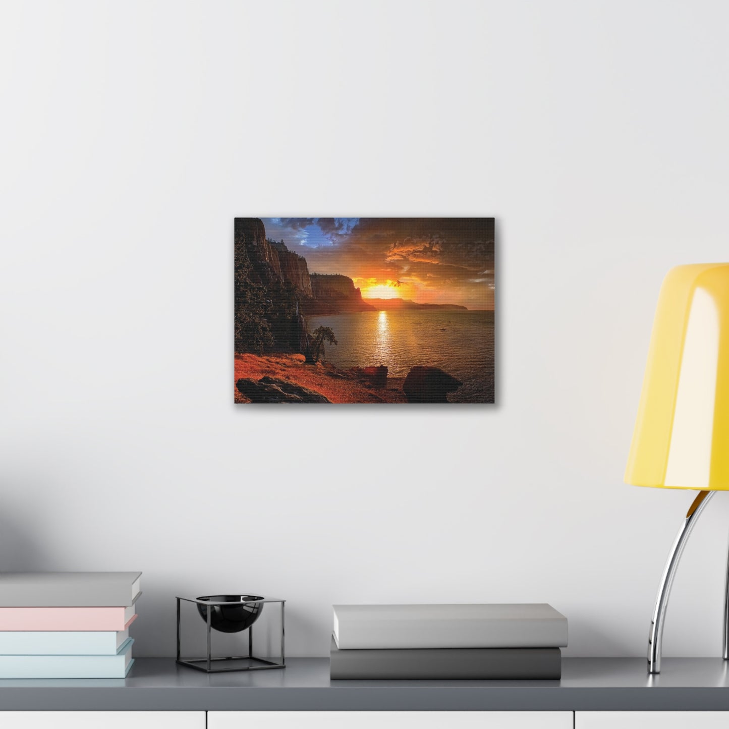 Sunset Canvas Print, Nature Wall Art, Scenic Home Décor, Gift for Nature Lovers, Coastal Landscape Decoration