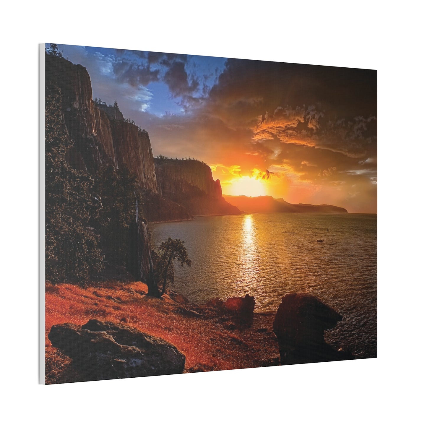 Sunset Canvas Print, Nature Wall Art, Scenic Home Décor, Gift for Nature Lovers, Coastal Landscape Decoration