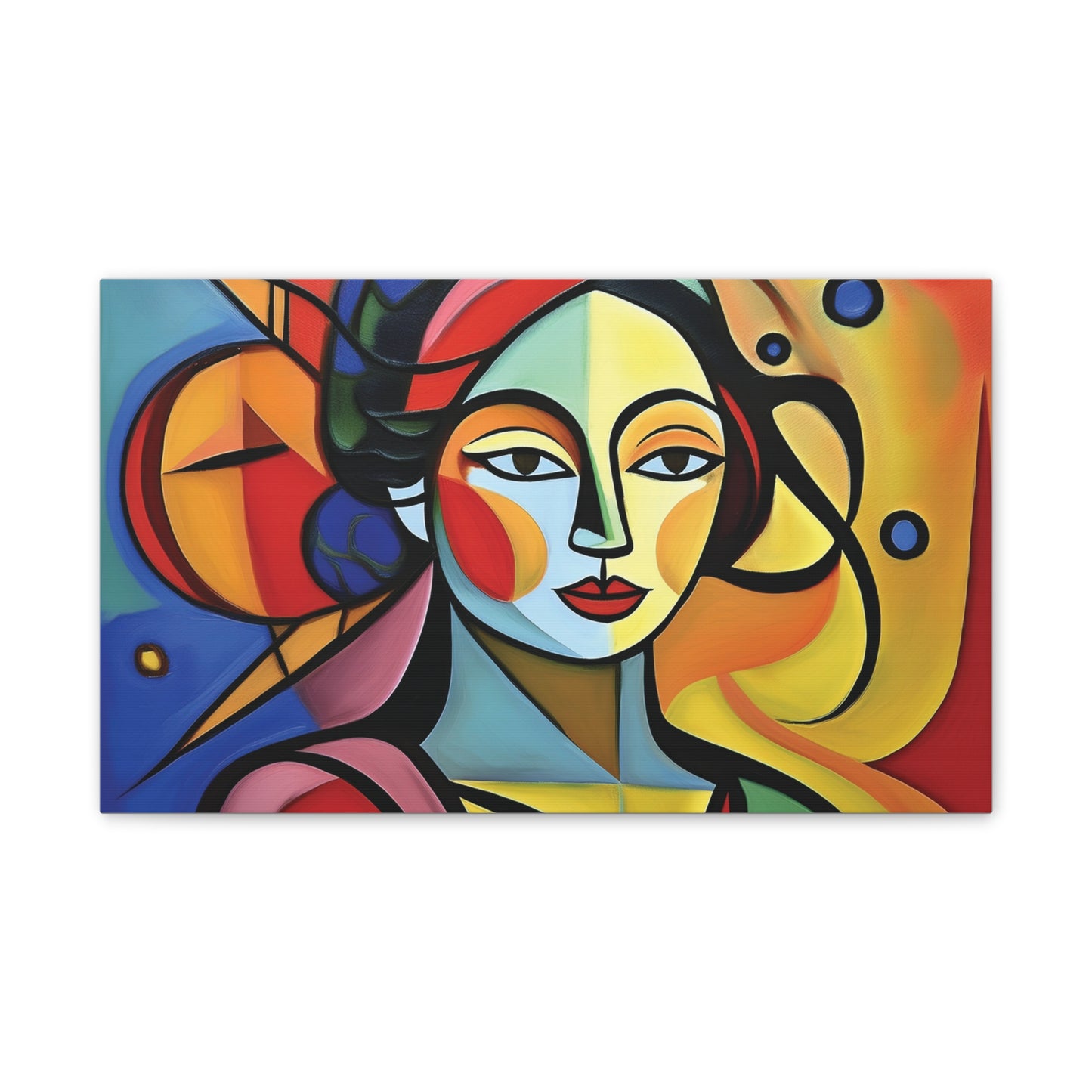 Bold Portrait, Vibrant Abstract Art Canvas Print, Colorful Wall Decor, Unique Gift, Home Aesthetic, Modern Art, Artistic Wall Hanging