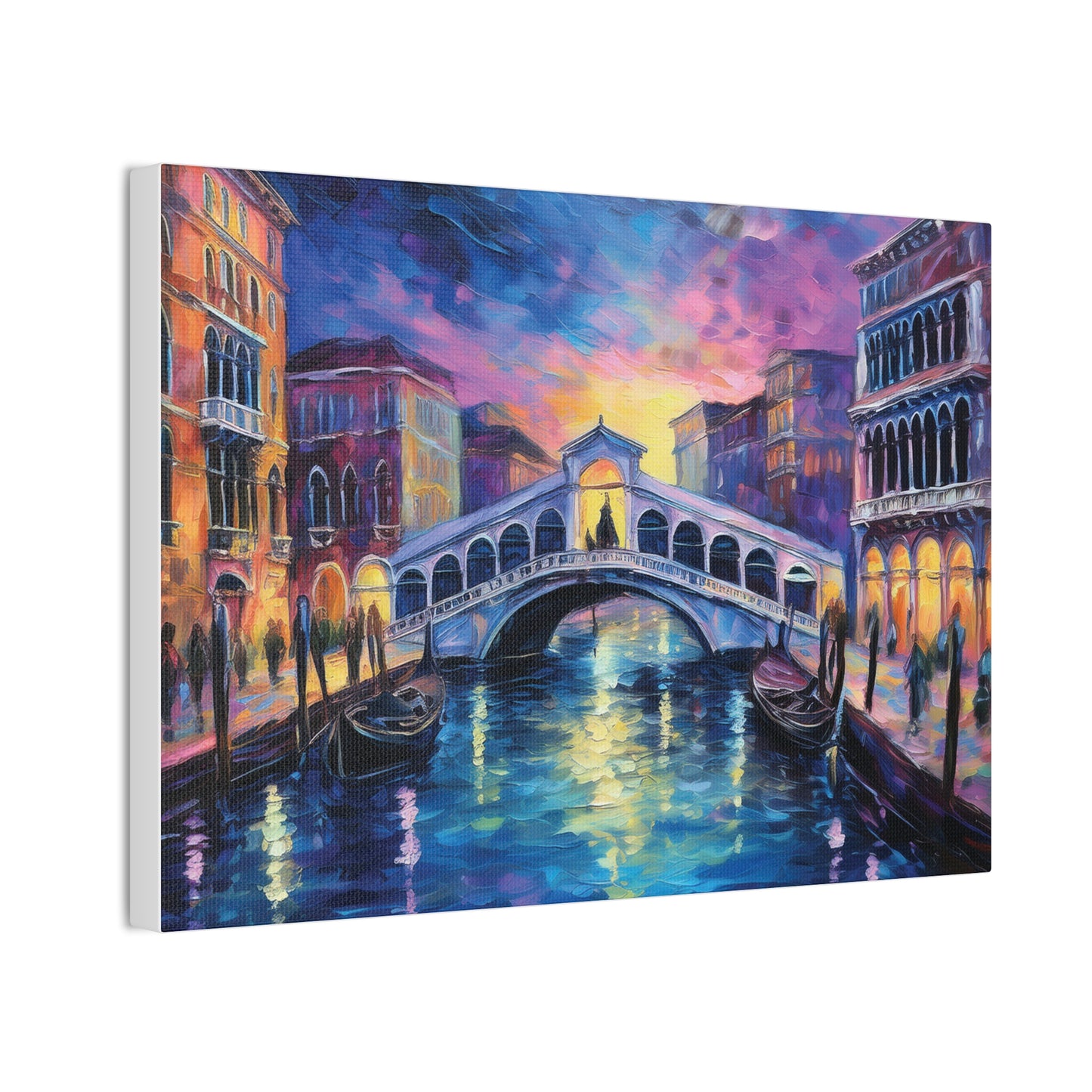 Vibrant Venice Canvas Art, Colorful Bridge Painting, Home Decor, Wall Art, Art for Living Room, Italian Landscape Print