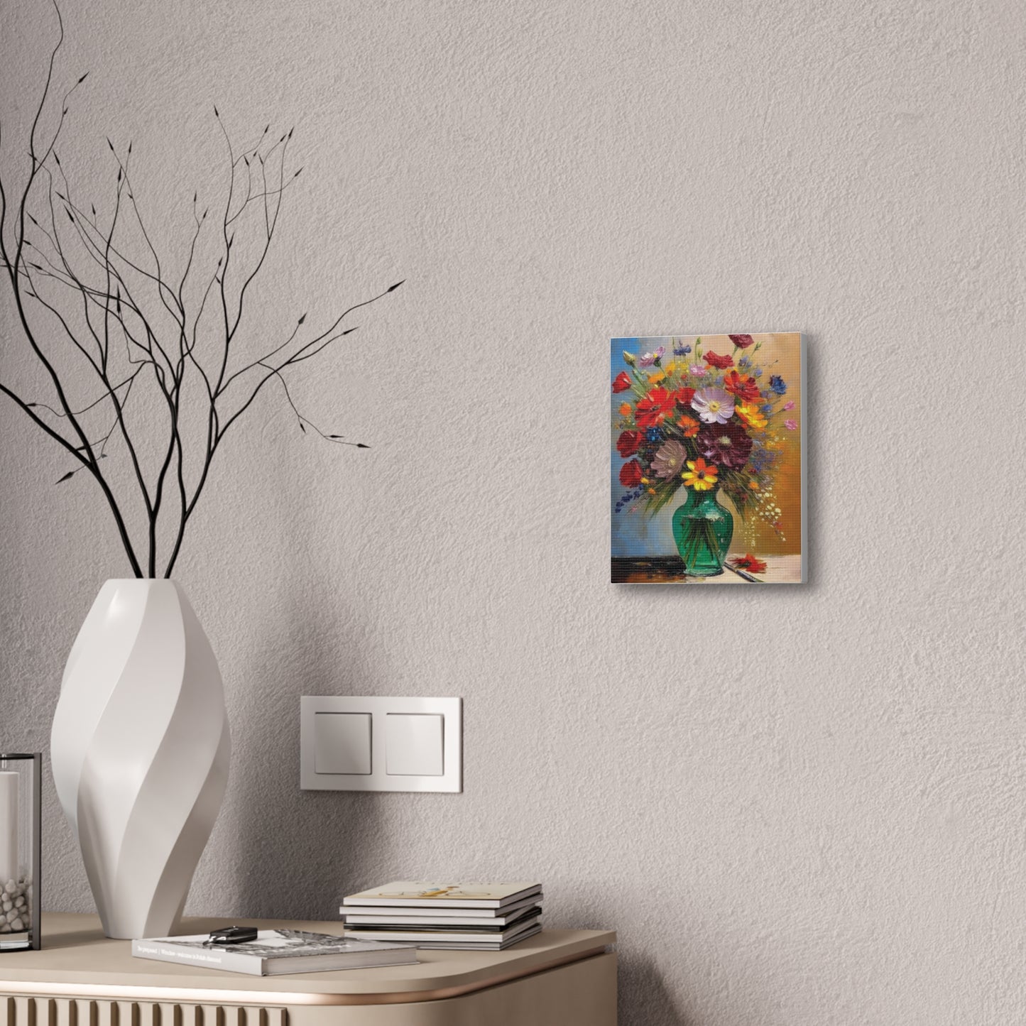 Floral Canvas Art Print, Colorful Flower Wall Decor, Home Interior Design, Gift for Art Lovers, Spring Decor