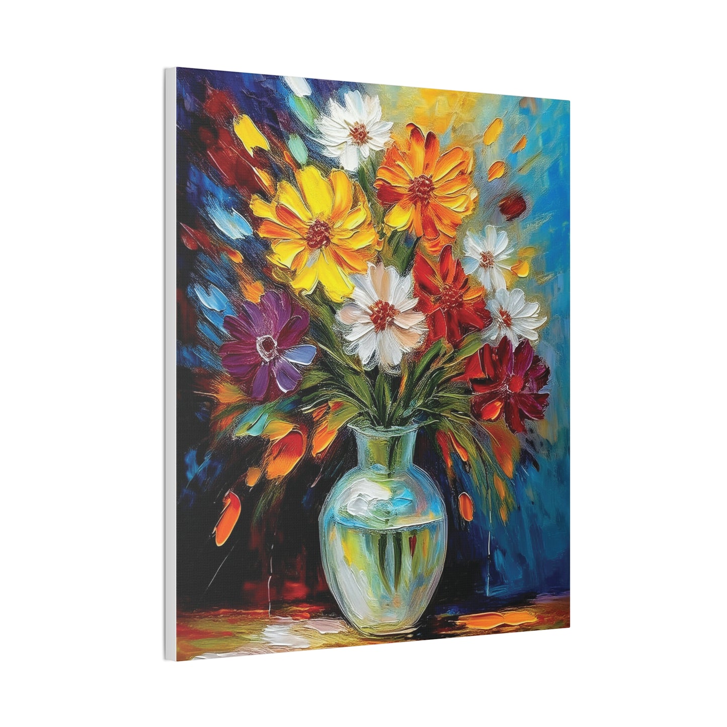 Vibrant Floral Canvas Art, Colorful Home Decor, Flower Wall Art, Bright Room Accent, Unique Gift, Art for All Occasions