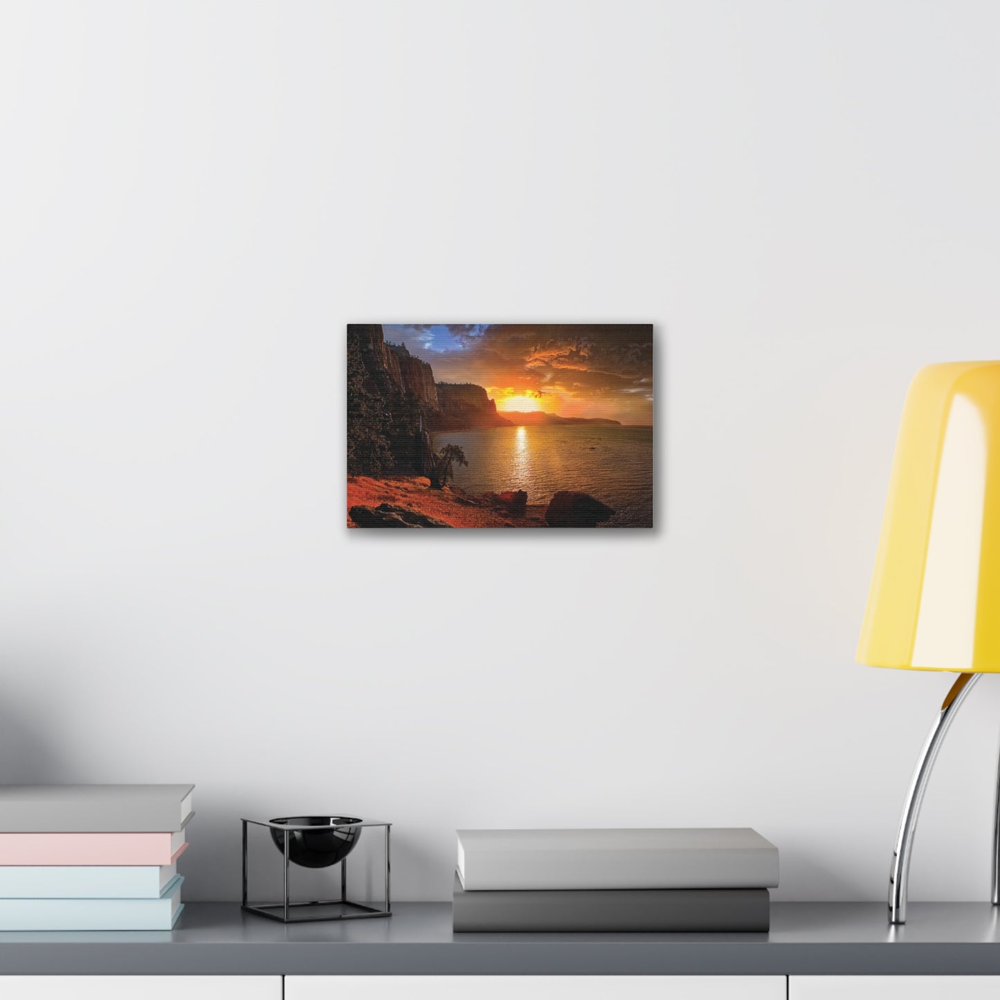 Sunset Canvas Print, Nature Wall Art, Scenic Home Décor, Gift for Nature Lovers, Coastal Landscape Decoration